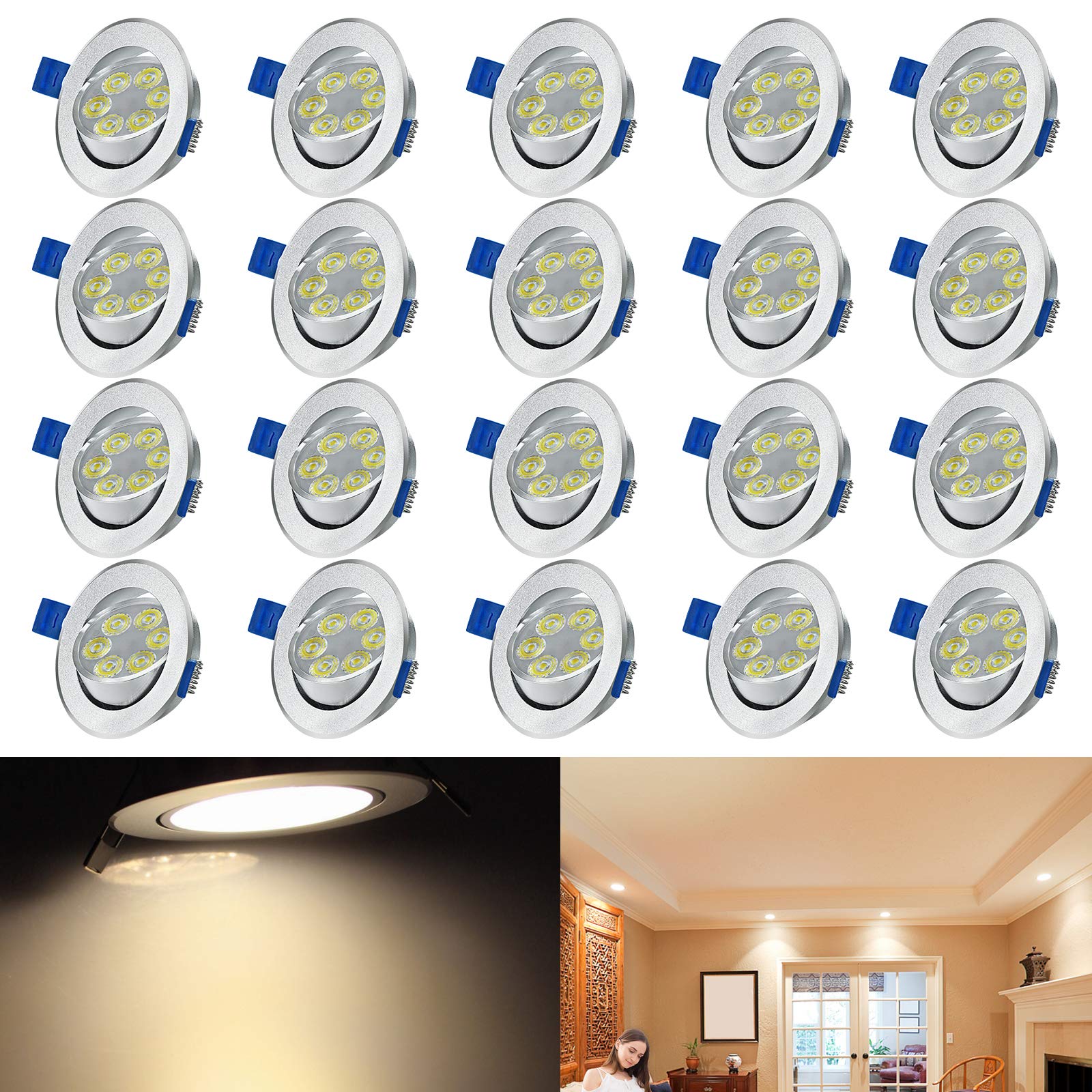 

20x 3w Spot Recessed Light Led Spotlight Ceiling Spotlight Recessed Spot Recessed Spotlight Ceiling Recessed Light Ceiling Spot (20x3w, Warm White/)