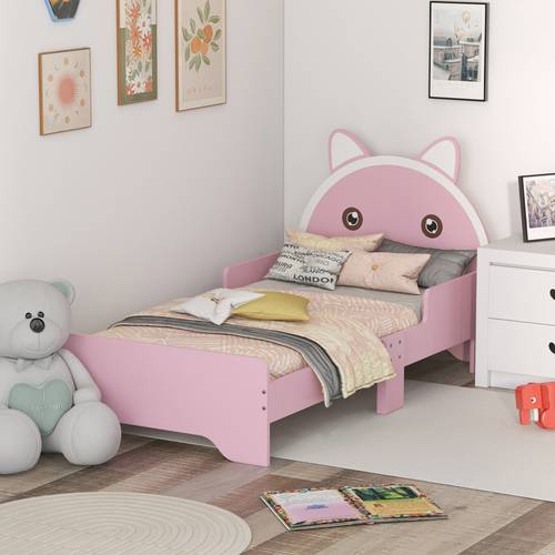 toddler bed frame kids bed princess bed bedroom furniture with for 3 6 years old 143l x 74w x 72hcm pink