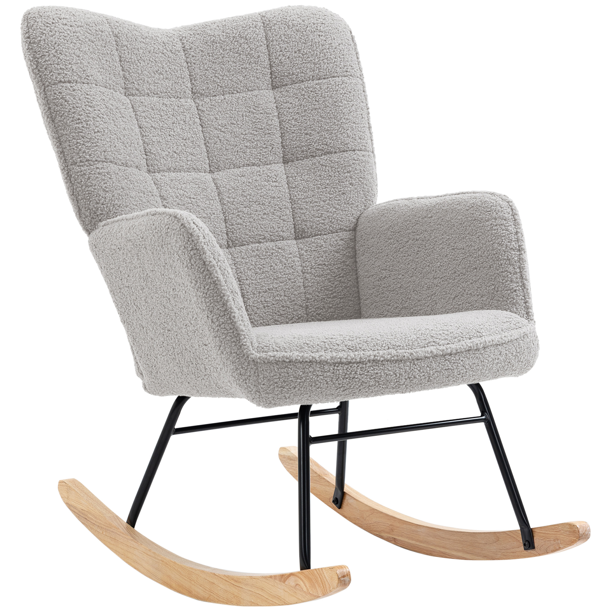 Rocking Chair en Imitation Cachemire