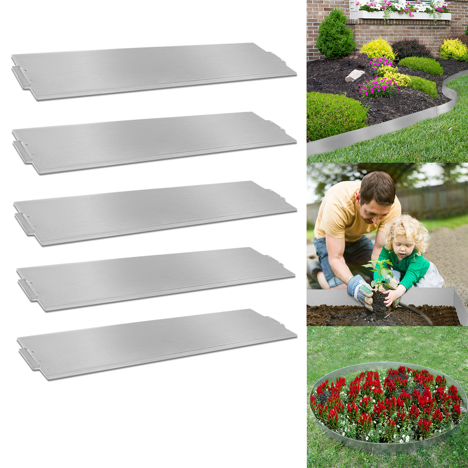 

Lawn Edging Metal 10m Bed Edging Bed Edging Galvanised 100x15cm Per Piece Bed Edging Lawn Edging Metal Edging