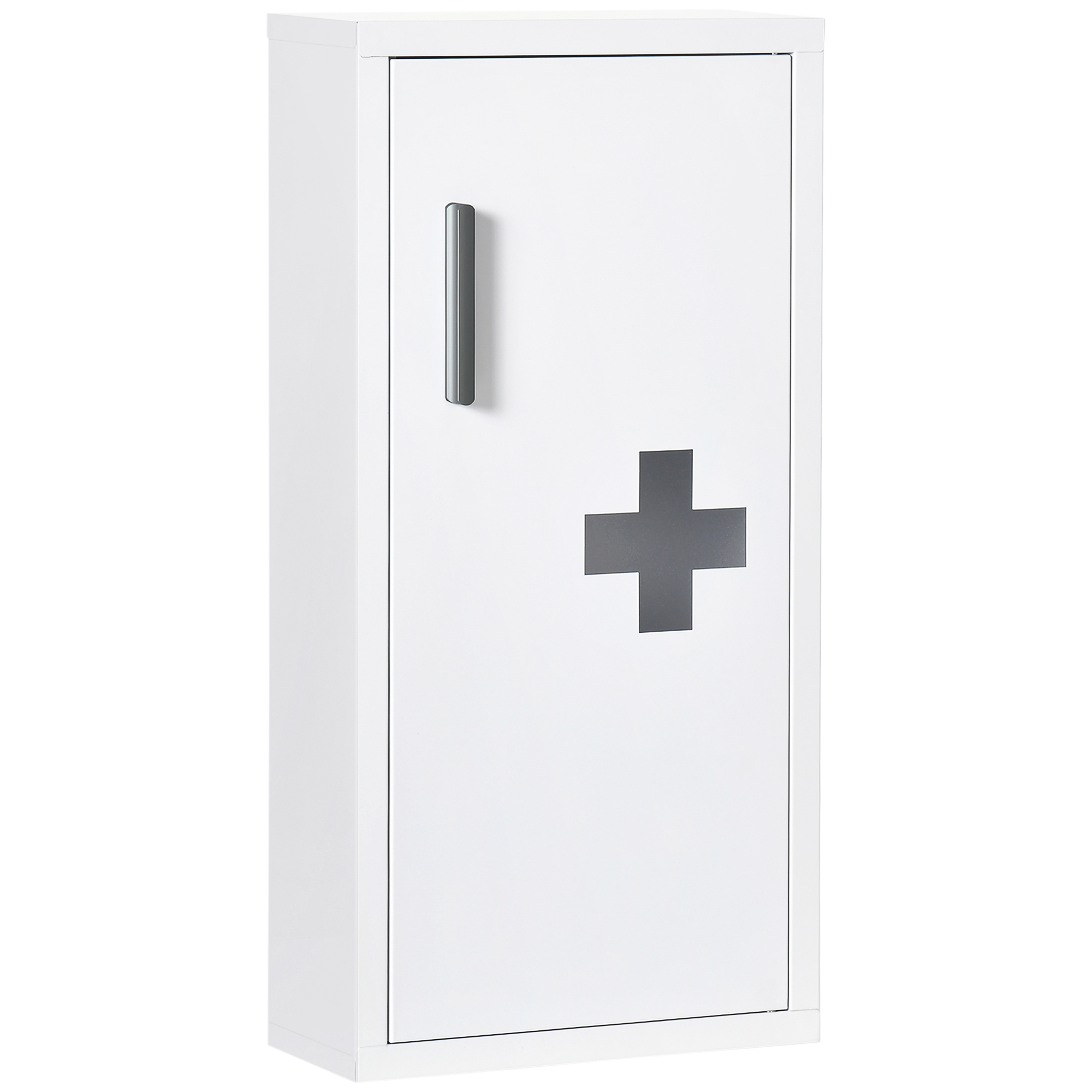 TEMU HOMCOM kleankin Armoire à pharmacie armoire à médicaments murale 2 étagères 3 niveaux avec porte aimantée métal 30 x 12 x 60 cm blanc