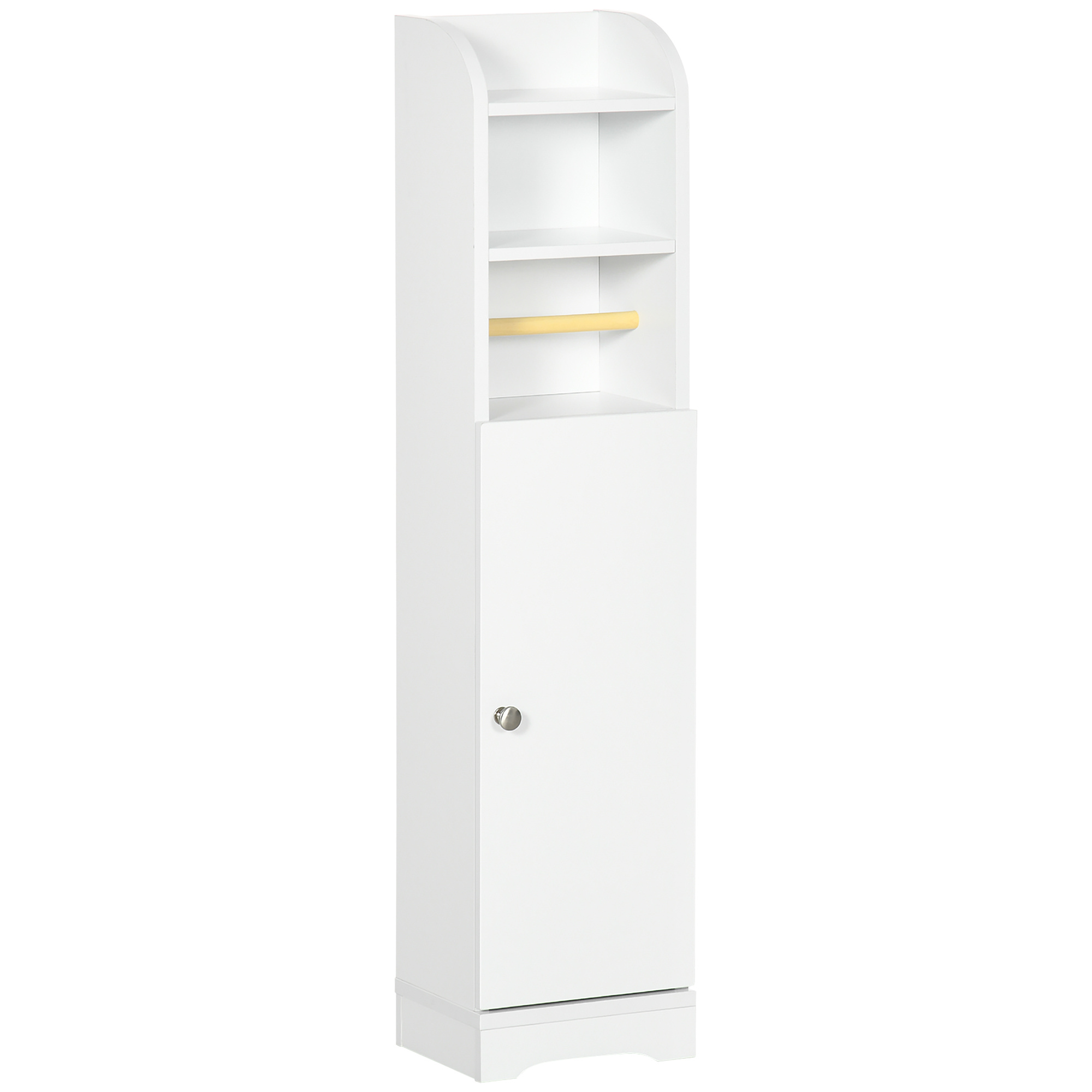 TEMU HOMCOM kleankin Support Papier Toilette armoire de rangement pour Papier de Place Salle de Bain 23 x 18 x 100 cm Blanc