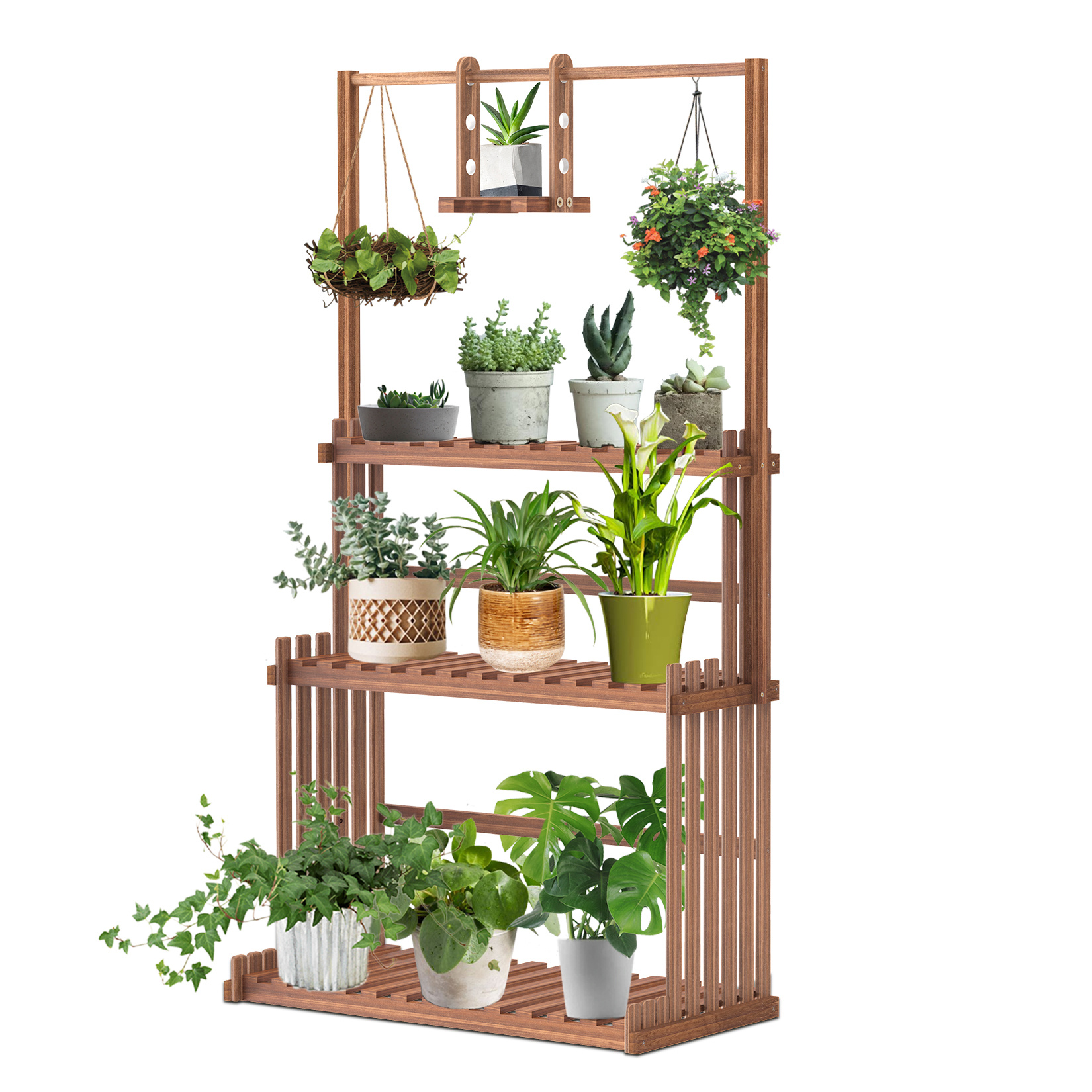 1pc Wood Plant Stand 3-layer, Large Indoor Flower Shelf For Multiple Plants, Outdoor Succulent Plant Rack For Living Room Garden Balcony Home Decor