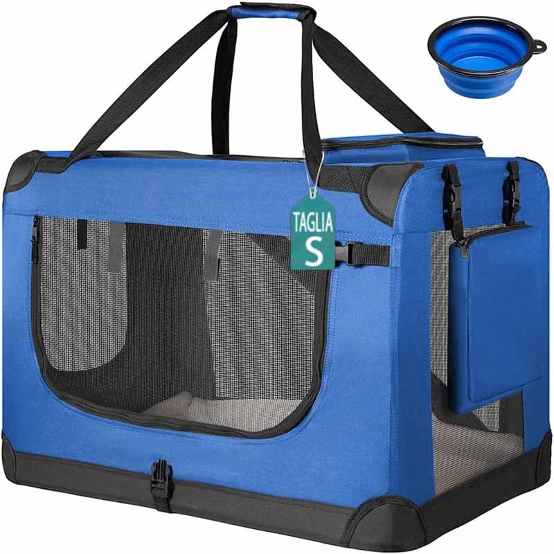 

Bakaji Carrier With Foldable Silicone Bowl, Breathable Resealable Pet Cage Storage Bags, With Shoulder Strap And