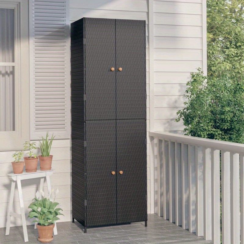 TEMU Garden Cabinet, Storage Cabinet, Black 59x40x180 Cm