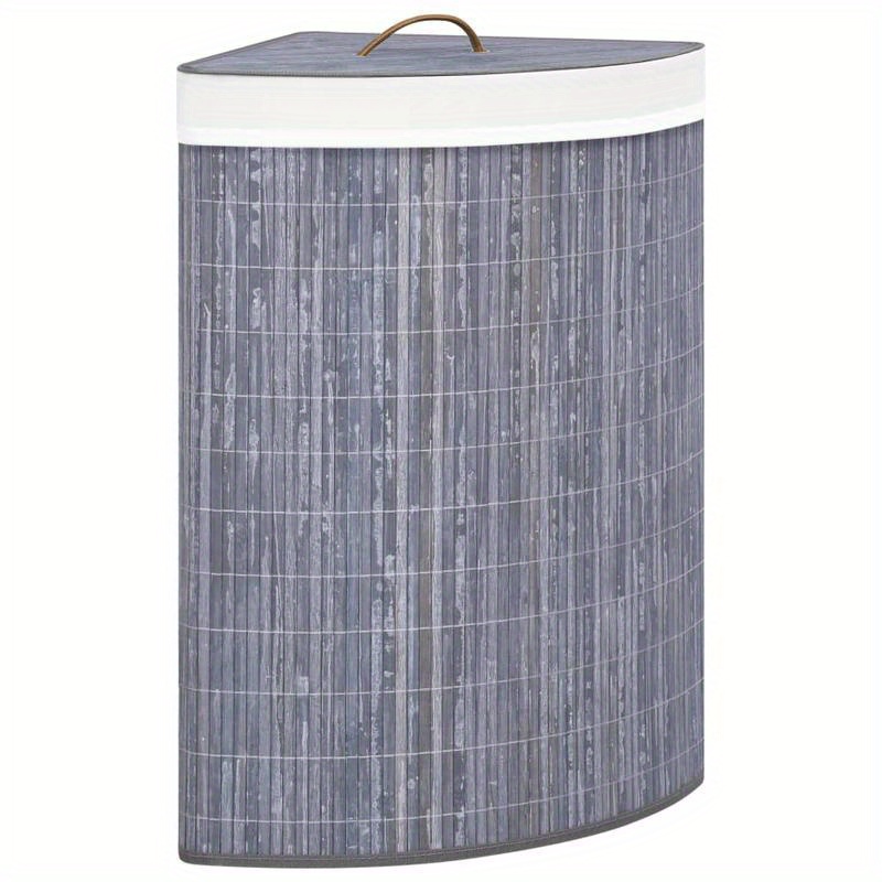 

Corner Laundry Basket Bamboo Grey 60 L