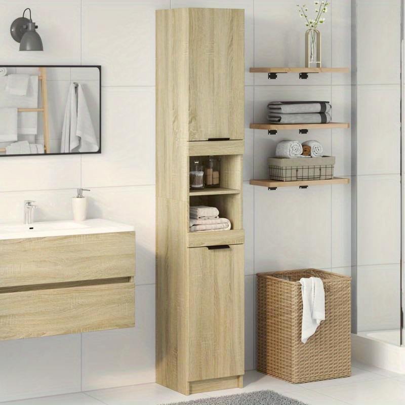 

Oak Bathroom Cabinet 32x34x188, 5 Cm In Engineered Wood