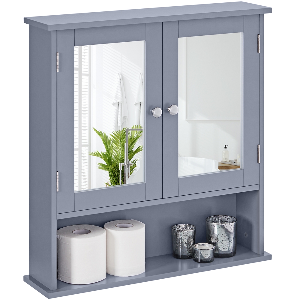TEMU Costoffs Mirror Cabinet Bathroom Cabinet With Mirror Door, Hanging Cabinet Bathroom Mirror Wall Cabinet With 3 Shelves 56 Cm X 13 Cm X 58 Cm