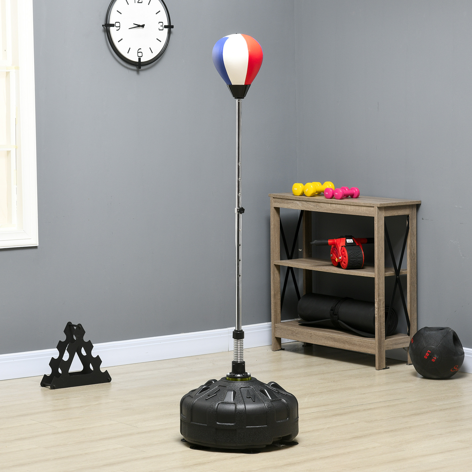 Image of Punching Ball, Boxing Bag 147-165 Cm Height Adjustable Standing Boxing Trainer, Standing Boxing Ball For Training, Exercise, Black
