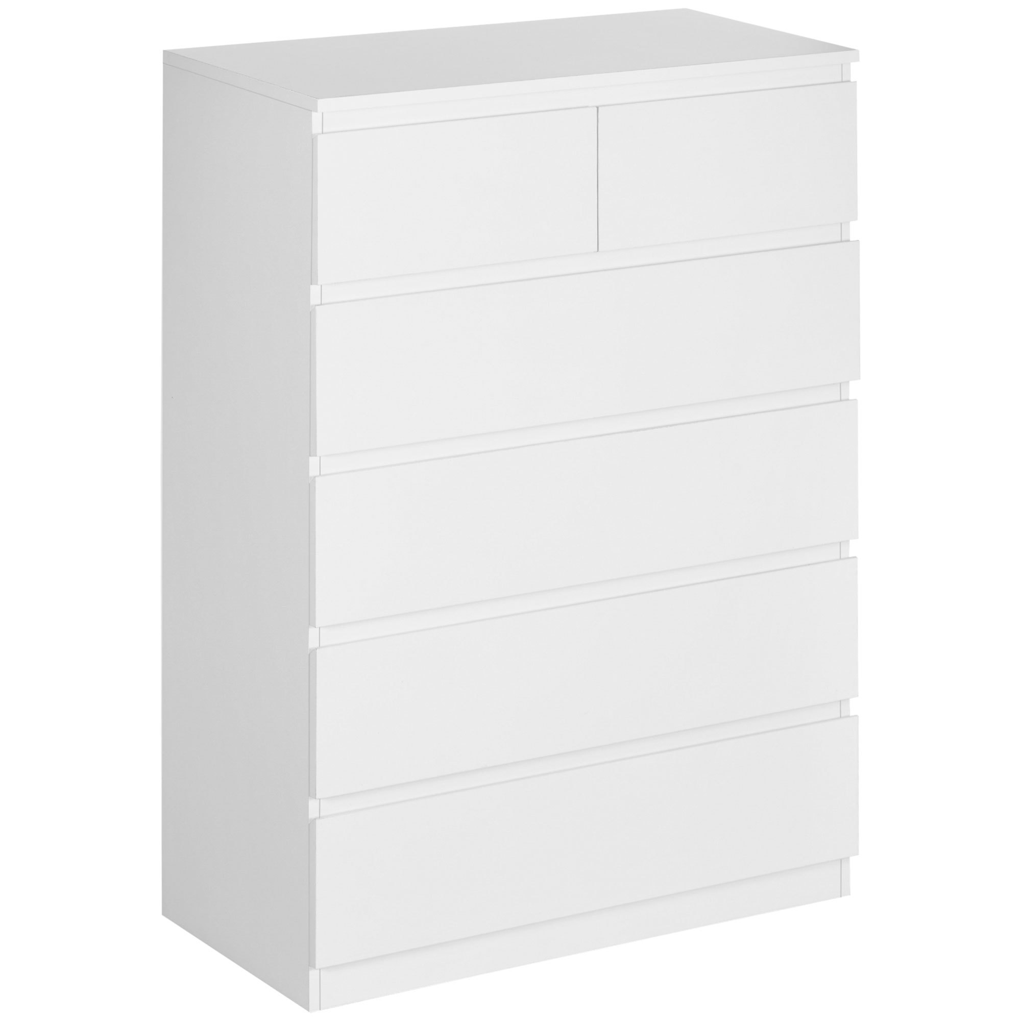 TEMU HOMCOM Commode 6 tiroirs meuble de rangement - 80 x 39 x 115 cm - blanc