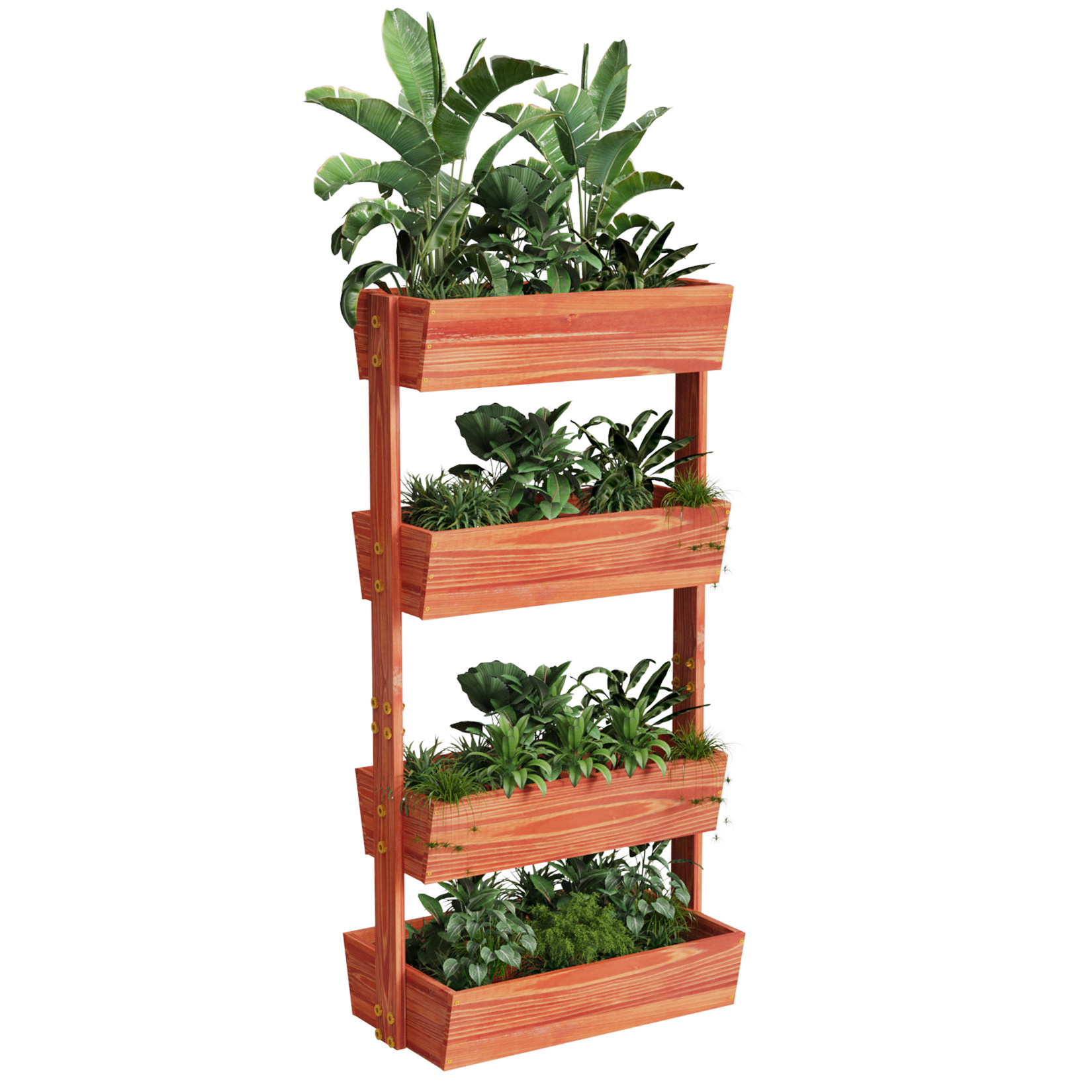 

Raised Garden Bed - Vertical Garden Freestanding Elevated Planters 4 Container Boxes - Good For Patio Balcony Indoor Outdoor - Perfect Vegetables Herbs Flowers