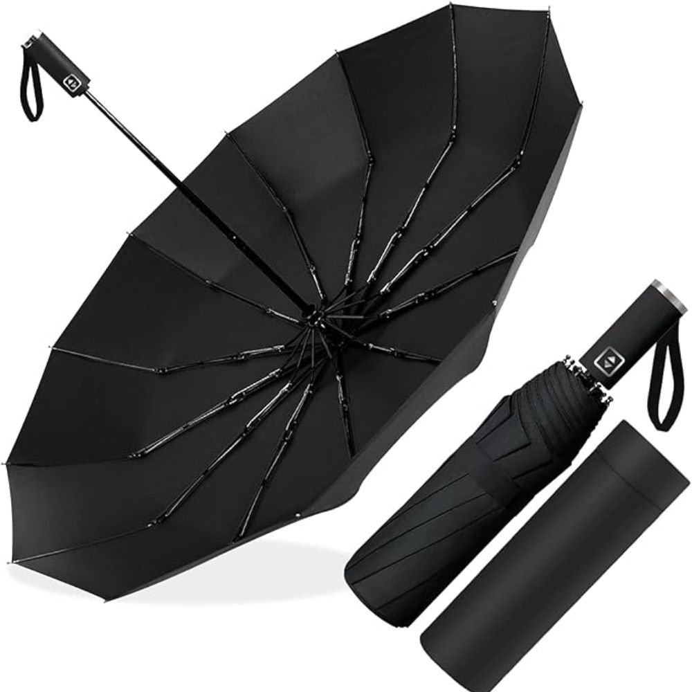 

Windproof Automatic Folding Umbrella, 105cm Large Umbrella With 12 Reinforced Slats, Portable And Waterproof, Automatic Opening And Closing, Suitable For Men And Women, Colors