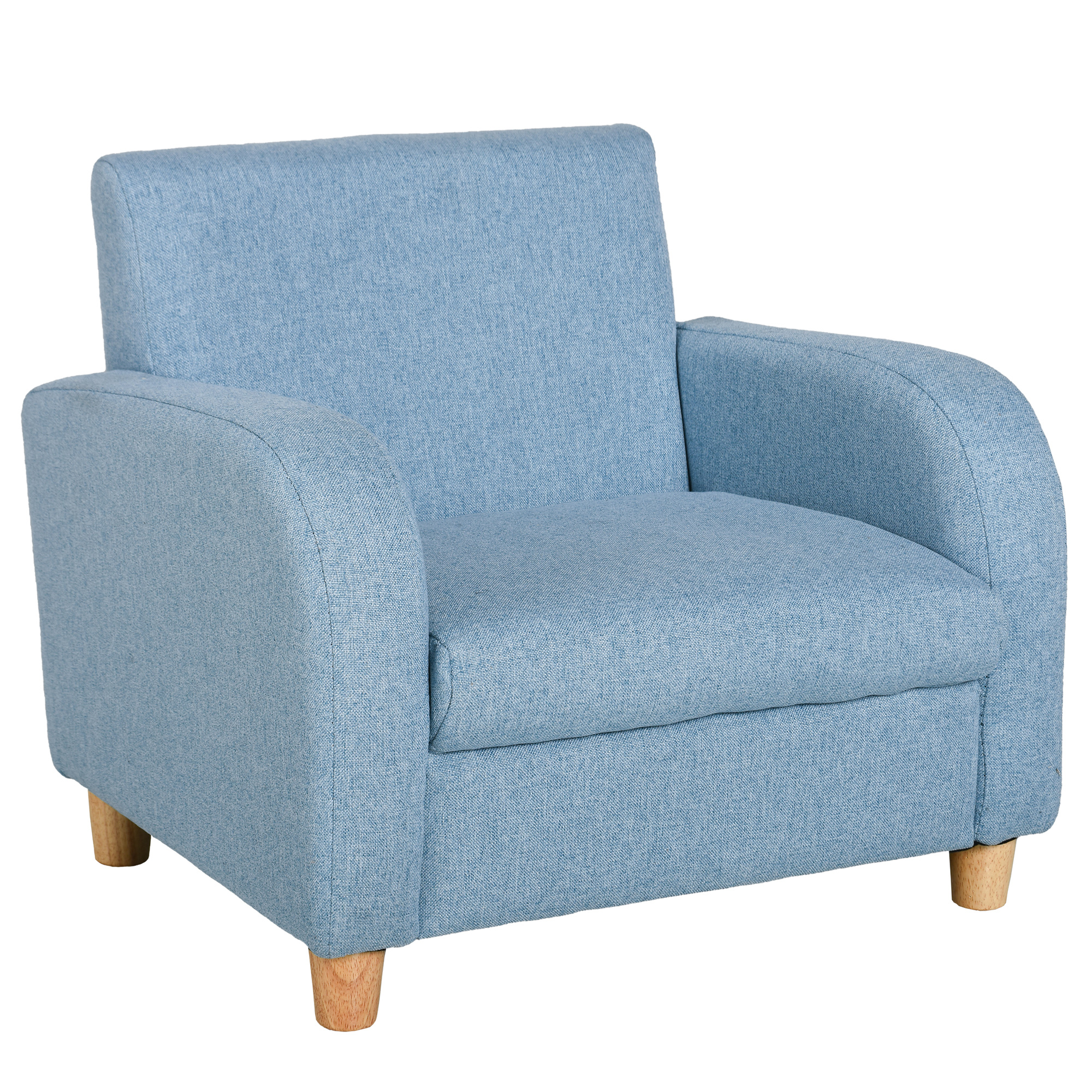   childrens armchair     armrests seat backrest foam filling high density   rubber linen blue ergonomic backrest padded armrests   freshness