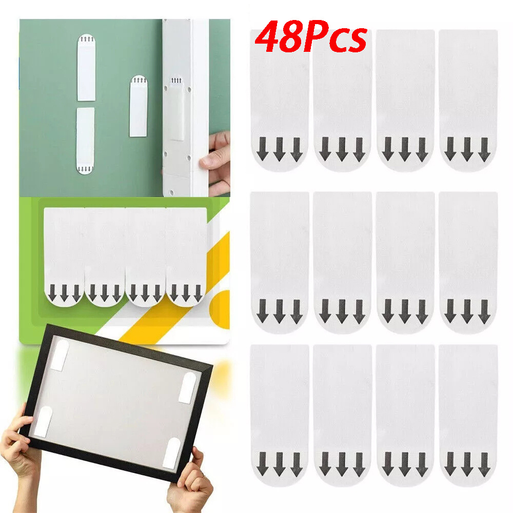 TEMU 48pcs Self Adhesive Strips - Wall Hanging Picture Frame Poster