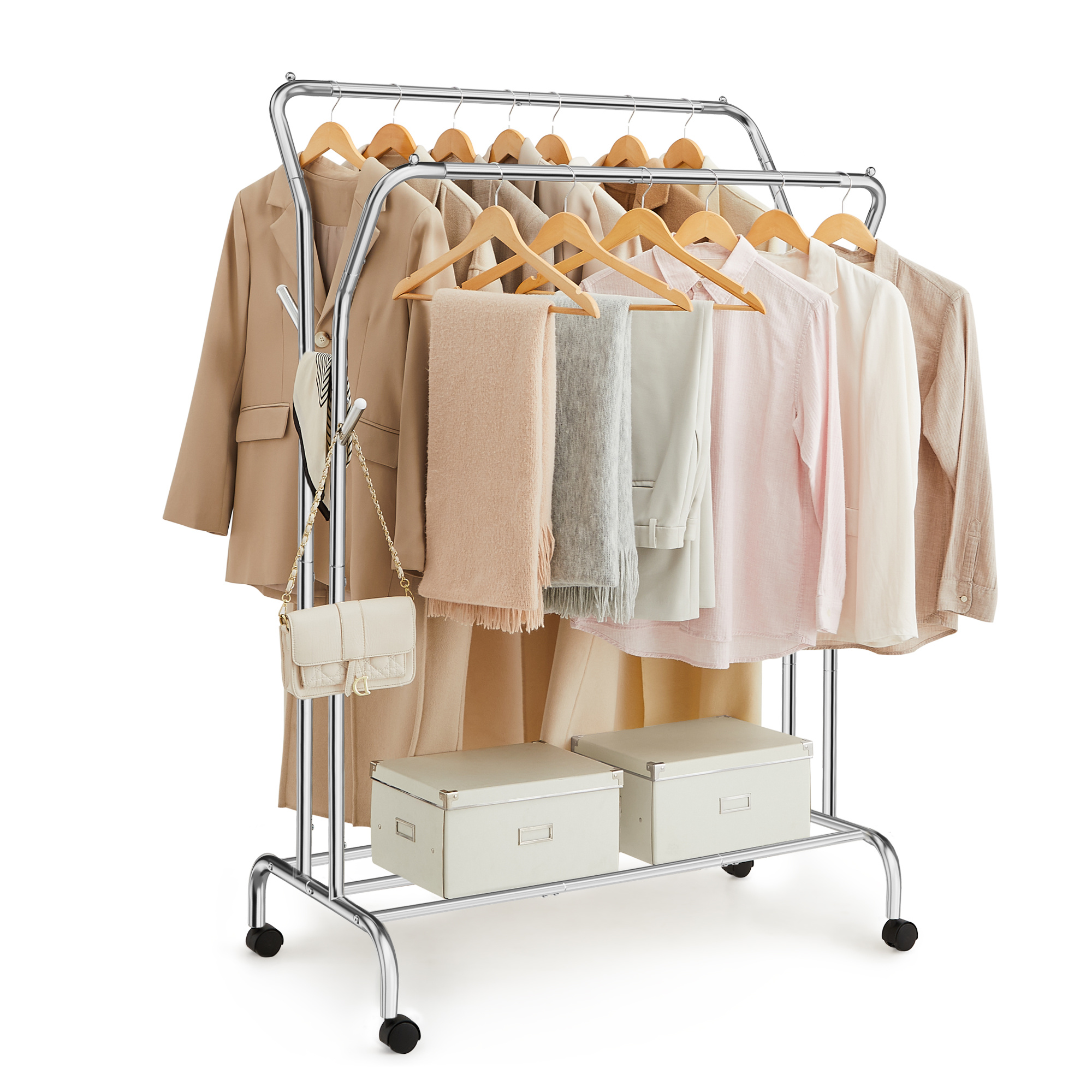 Clothes Rail Clothes Rack Double Clothes Hanging - Temu United