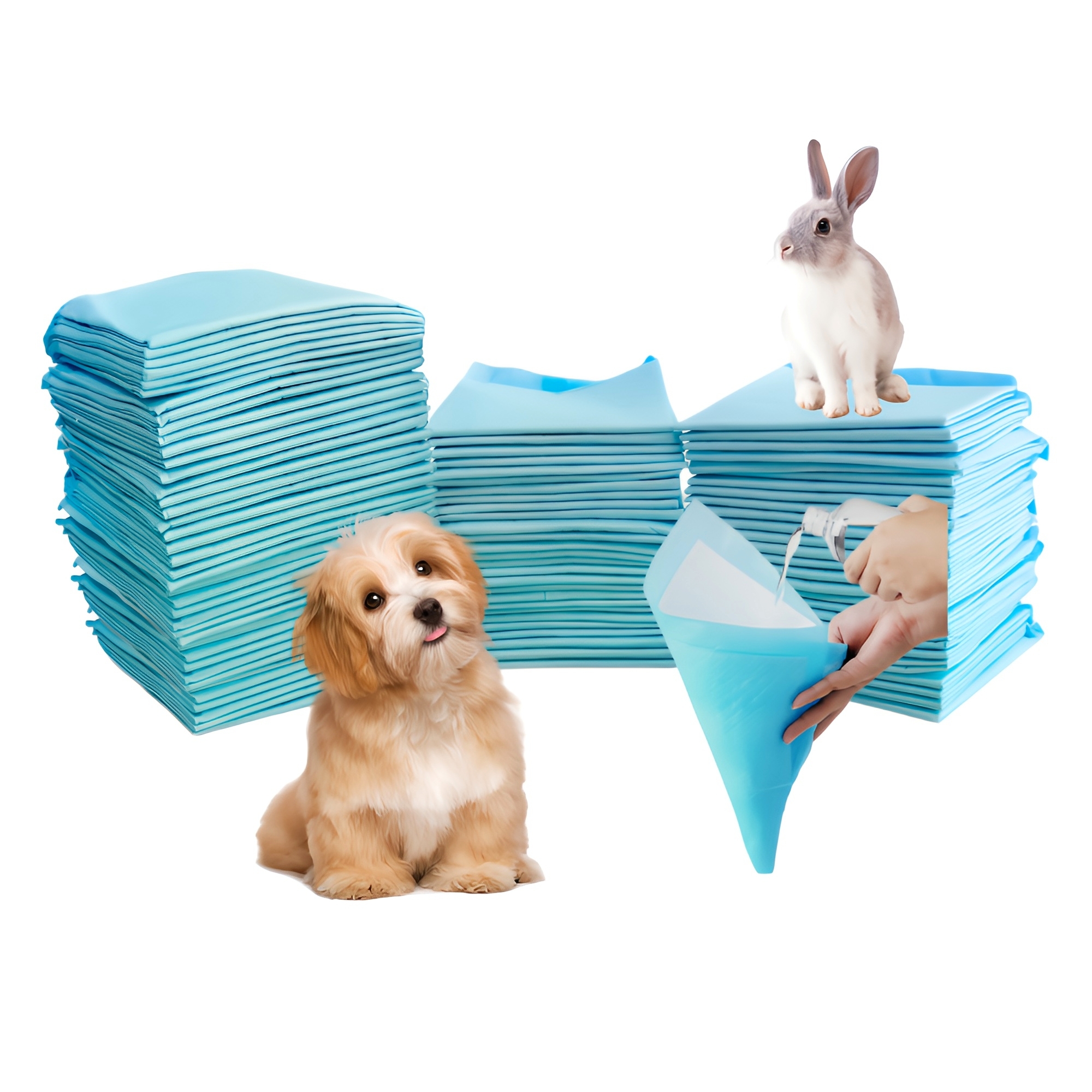 100pcs Small Puppy Training Trainer Train Pads Toilet Pee Wee Poo Dog Pet Mats 45x33cm (17.7x13in)