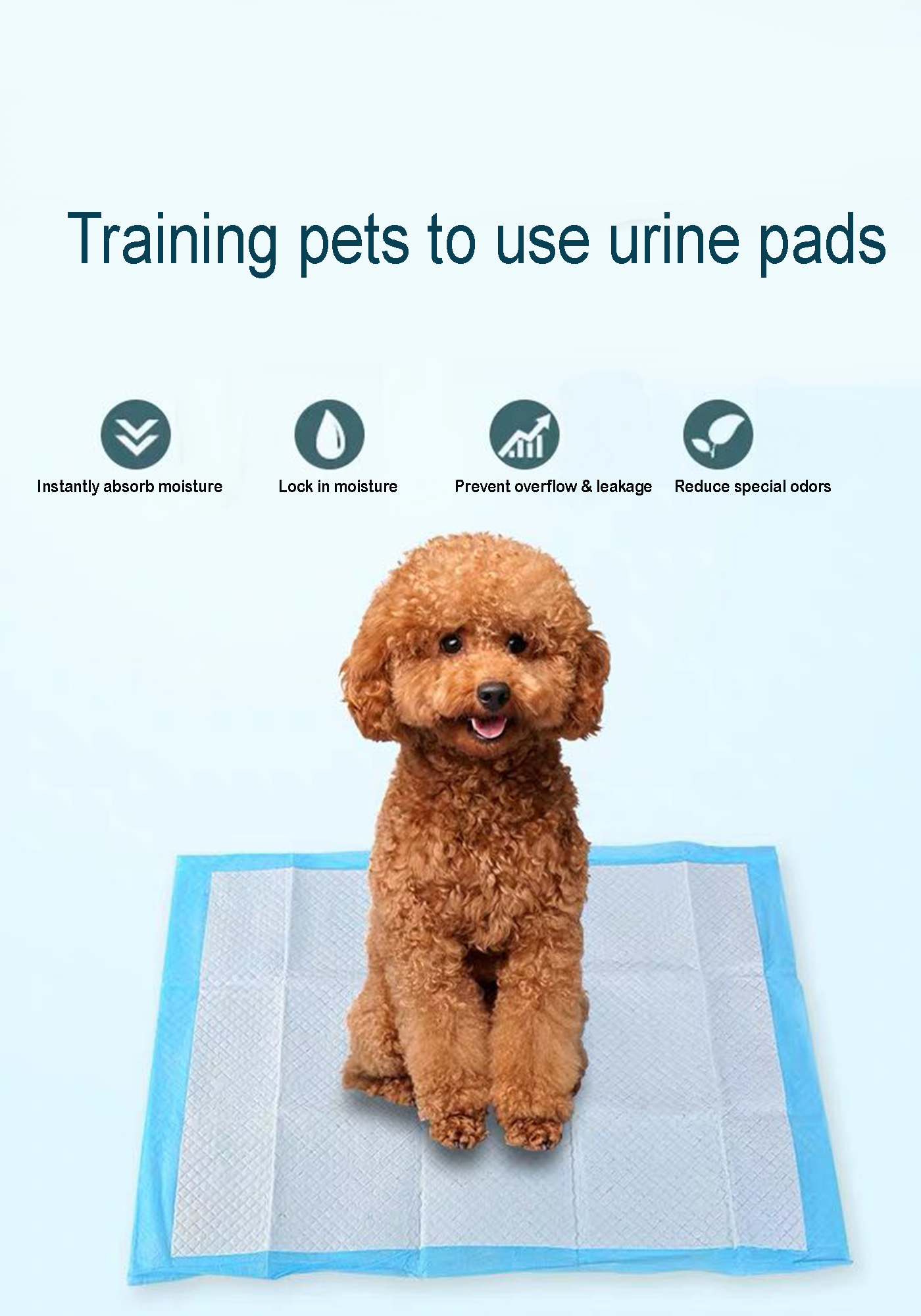 100pcs Small Puppy Training Trainer Train Pads Toilet Pee Wee Poo Dog Pet Mats 45x33cm (17.7x13in)