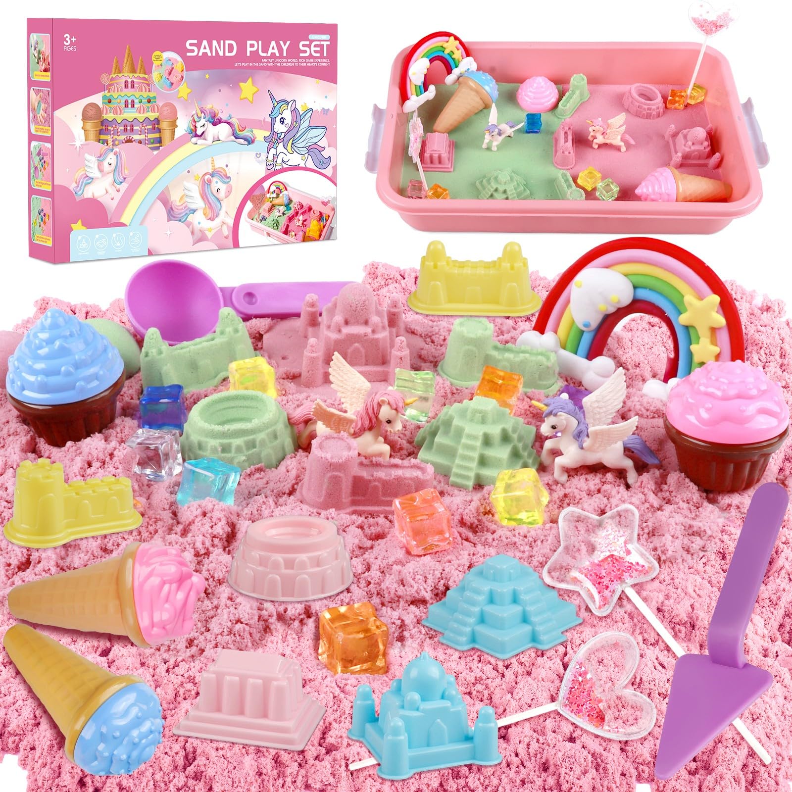 

Space Sand Set For Girls, Unicorn Gift - Multi In 1 Rubbing Sand Set/no - Magic Toy Suitable For Girls Aged 3, 4, 5, 6, 7, And 8