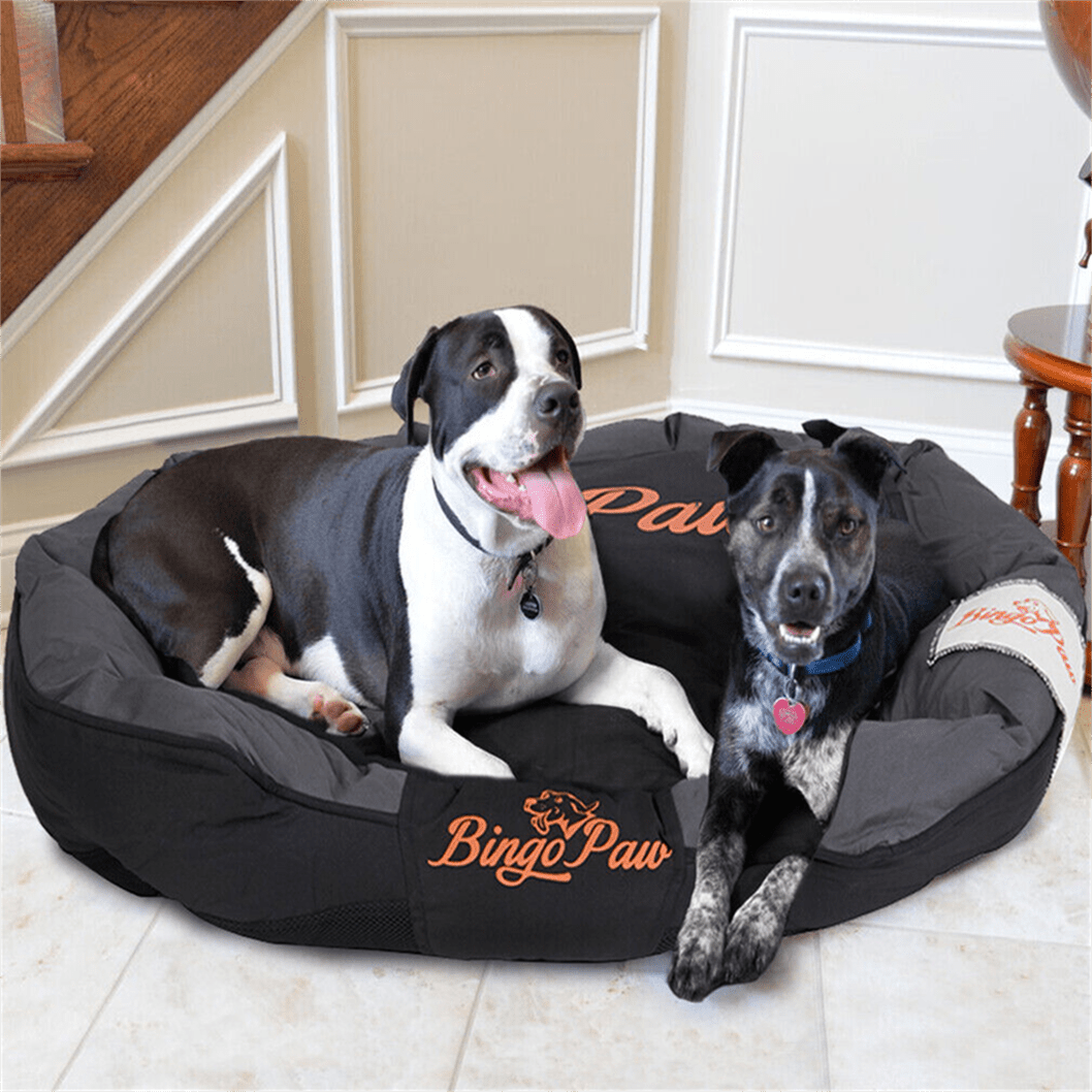 TEMU Large Dog Bed Dog Cushion Made By Durable Oxford Material, Dog Bed With Bolster Luxury Soft For Large Indoor Outdoor