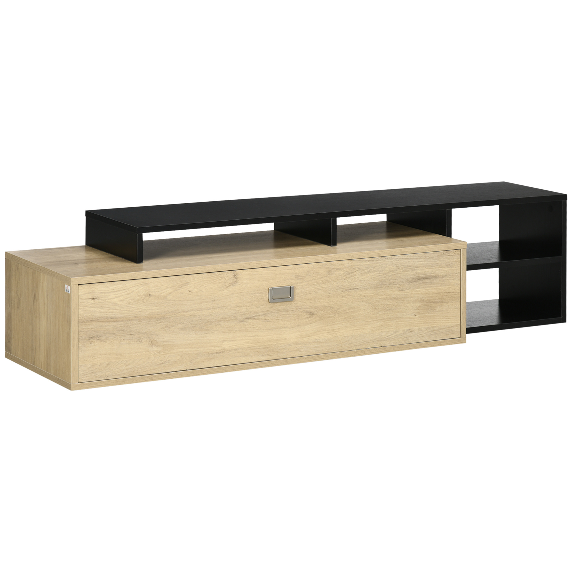 

HOMCOM Meuble TV banc TV support TV pour jusqu'à 65 pouces avec étagère amovible style contemporain porte pour salon chambre