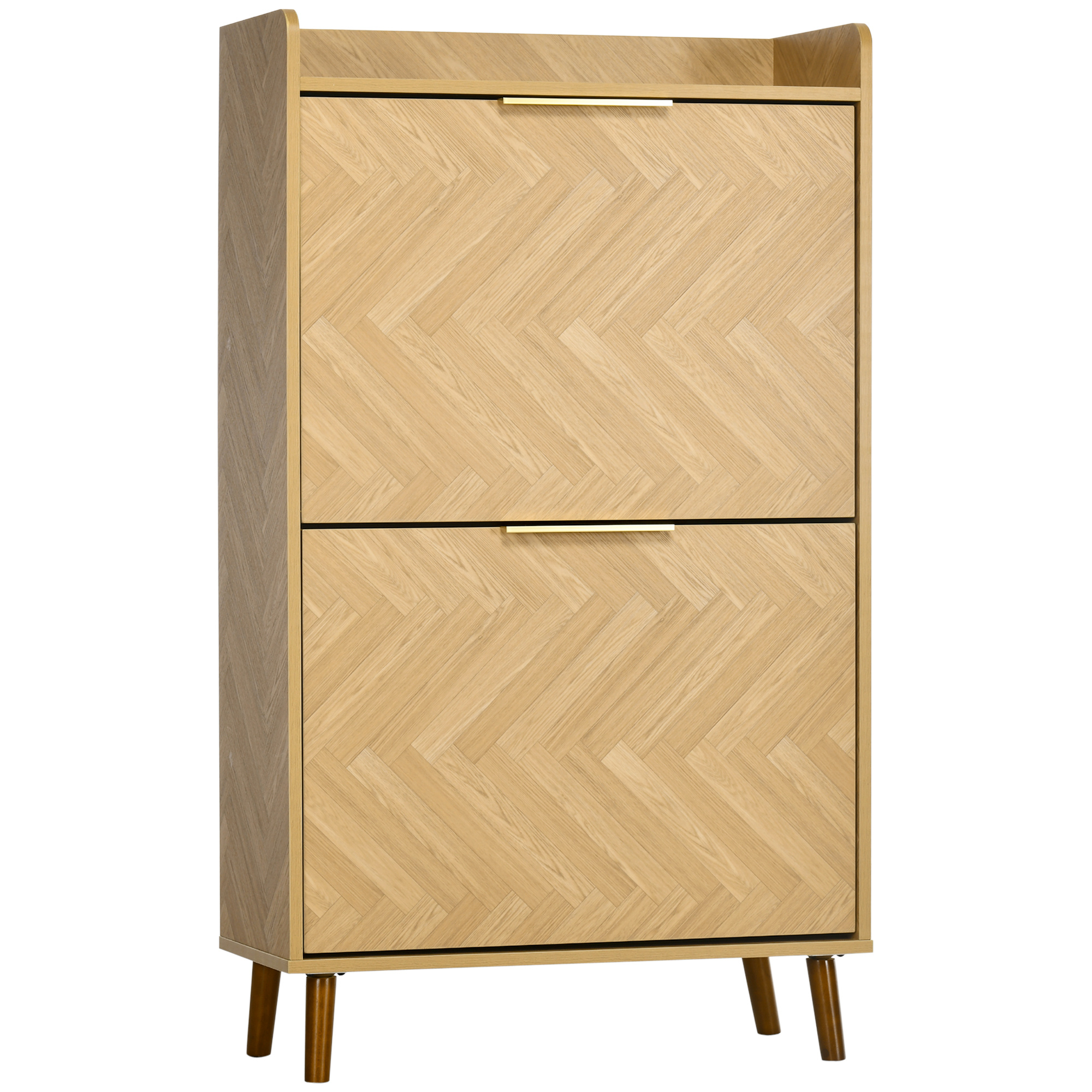 TEMU HOMCOM Meuble à chaussures à 2 abattants, étagère à chaussures style vintage, pour petit entrée, salon, chambre, 70 x 30 x 120 cm