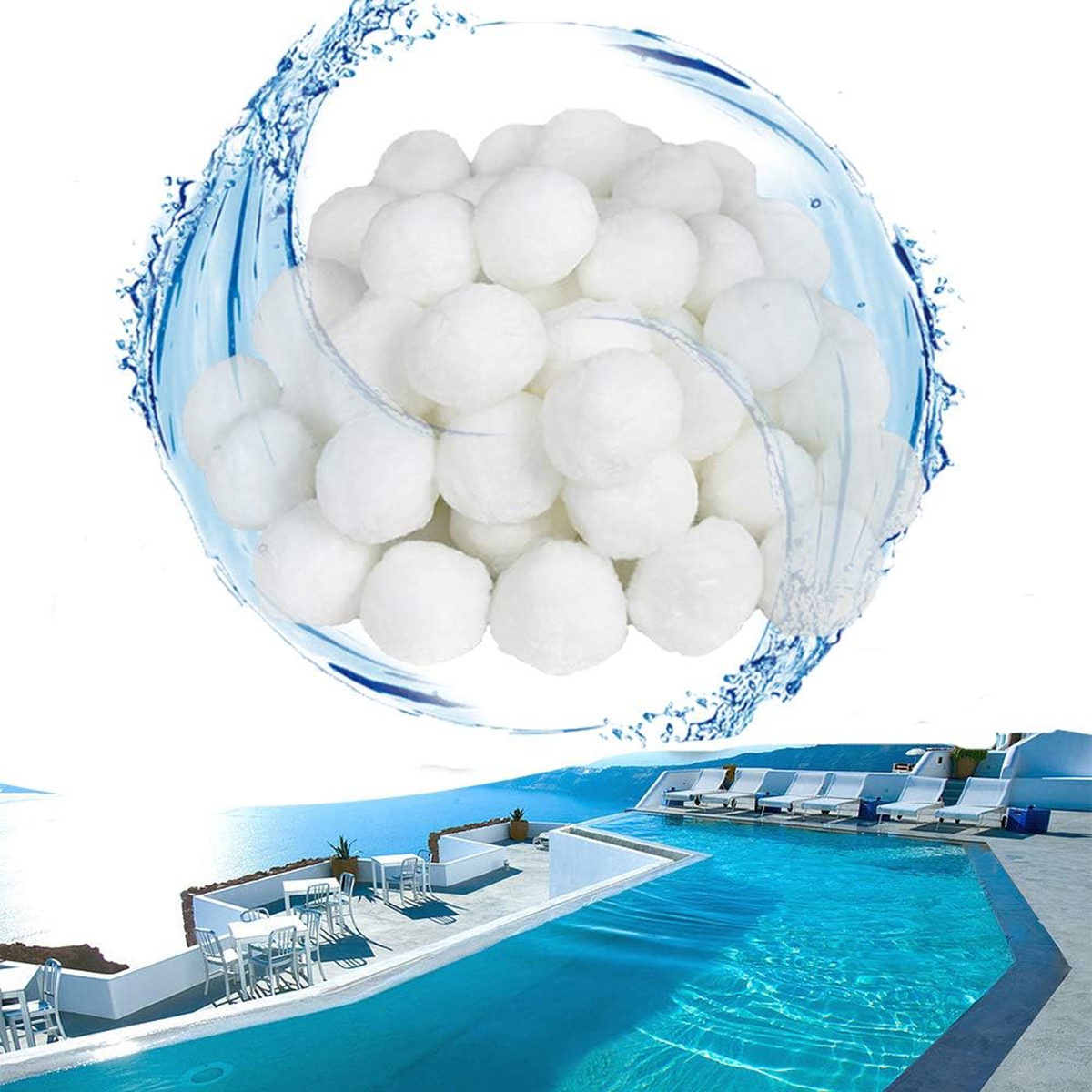 

Pool Filter Balls 1400g Filter Material Filter Balls Pool Filter 50 Kg Filter Sand For Pool Sand Filter (1400g)