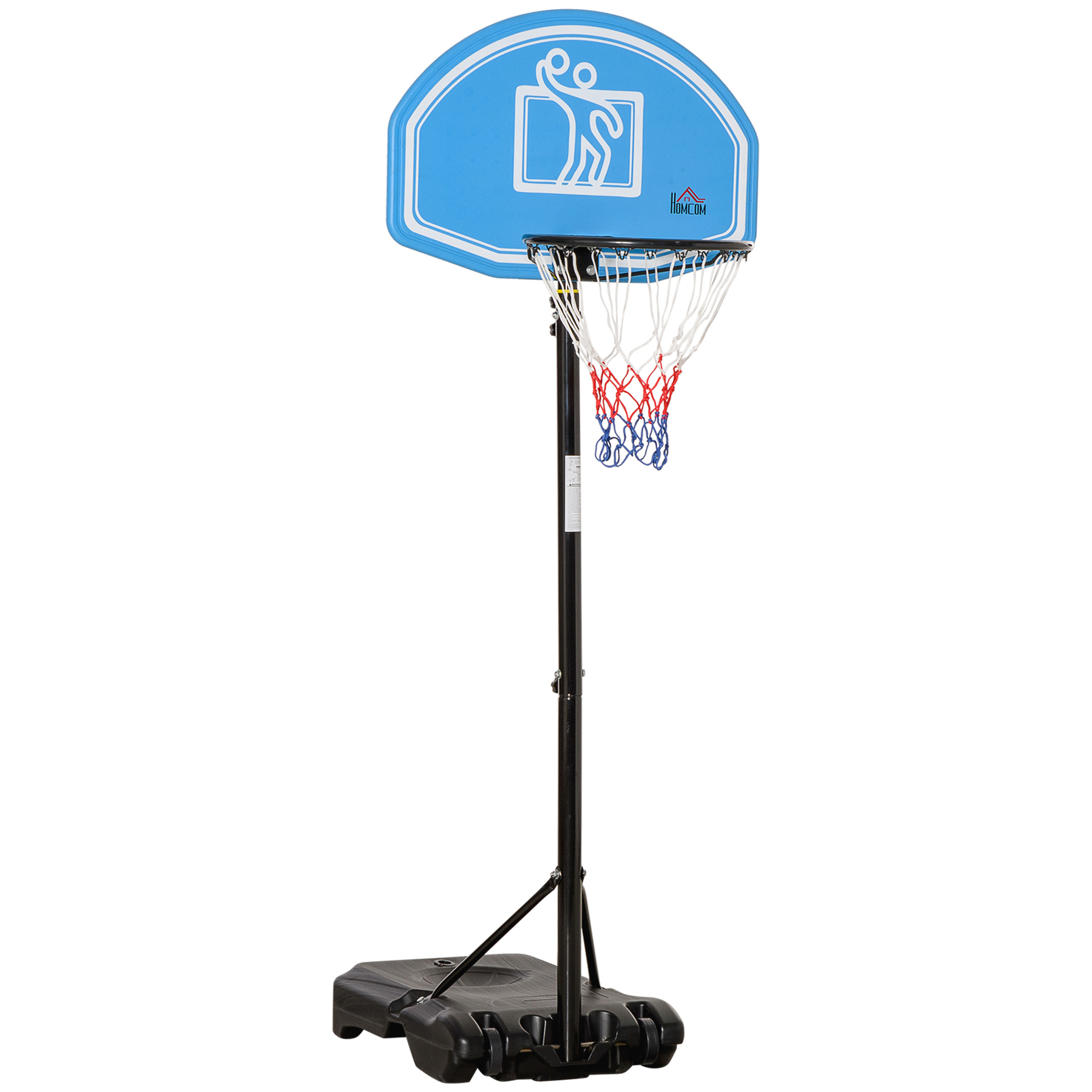 TEMU Canasta de Baloncesto Profesional para Exterior Ajustable 160-210 cm, Aro de Baloncesto con Ruedas, Tablero de PE y Base Rellenable,