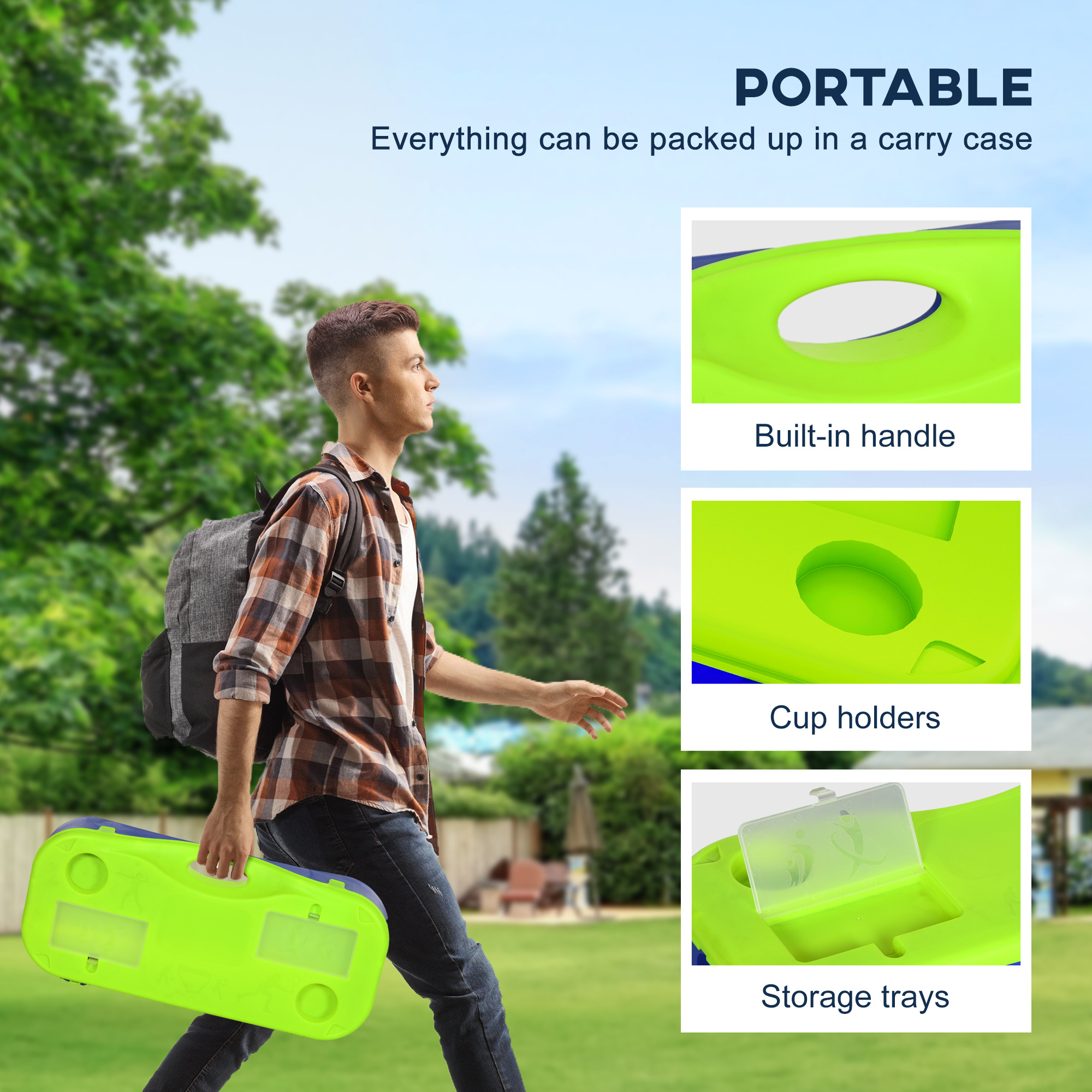 Badminton Set with Volleyball, Portable Net, Rackets & Shuttlecocks
