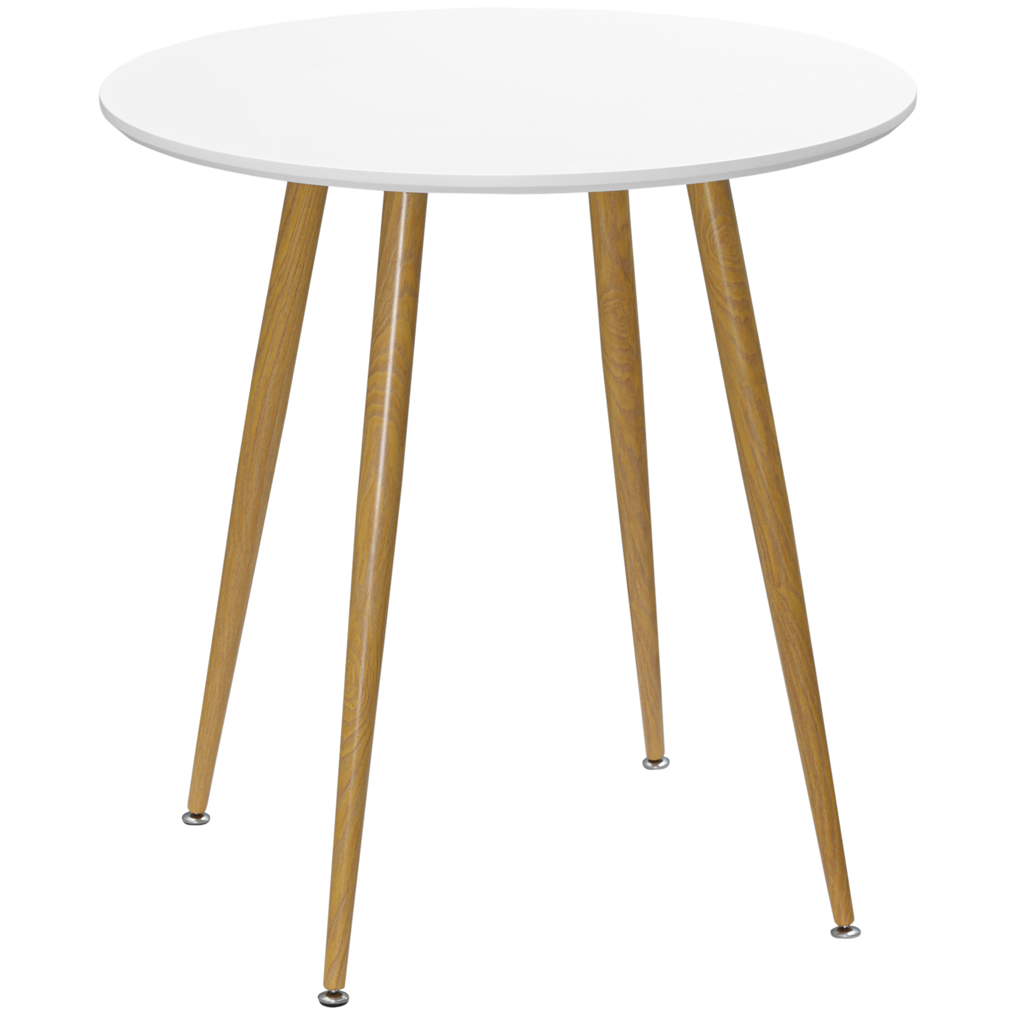 Image of Homcom Round Dining People Nordic Table With Matte Top And Metal Legs For Living Room Load Capacity 80 Kg 72x75 Cm White