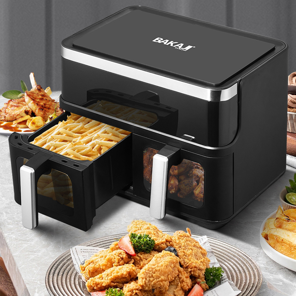 TEMU Bakaji Hot Air Air Fryer, Oil-free Natural And Healthy Frying, Cooking, And Roasting, 2400w Power With Timer, Temperature Adjustment Up To 200°