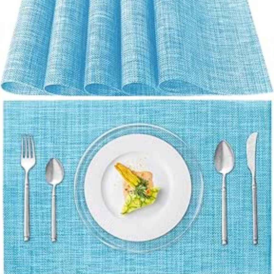 

Washable Placemats, Set Of 6 Pvc Breakfast Placemats, Non-slip, Heat Resistant, For Kitchen Table