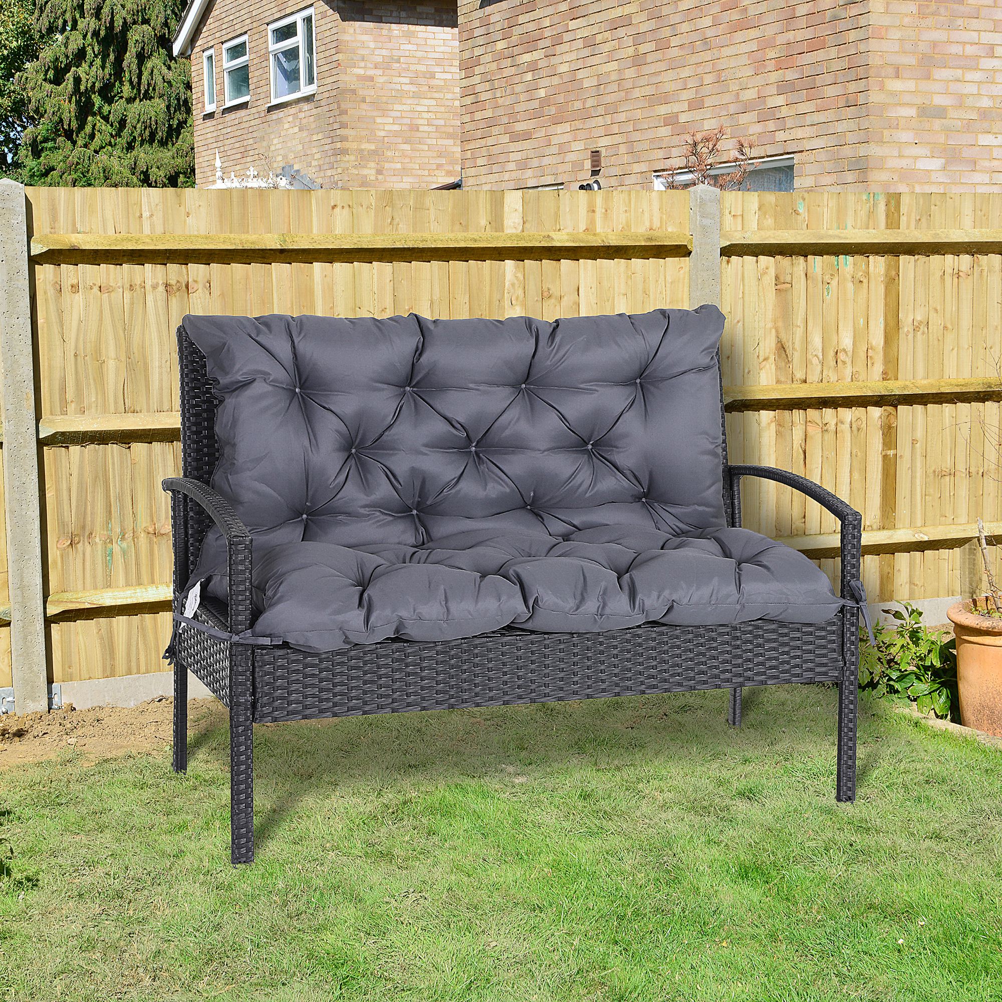 Image of Bank Cushion Seat Cushion Back Cushion Pad For Bench Garden Bench Garden Furniture Swing 100 X 98 X 8 Cmdark Grey