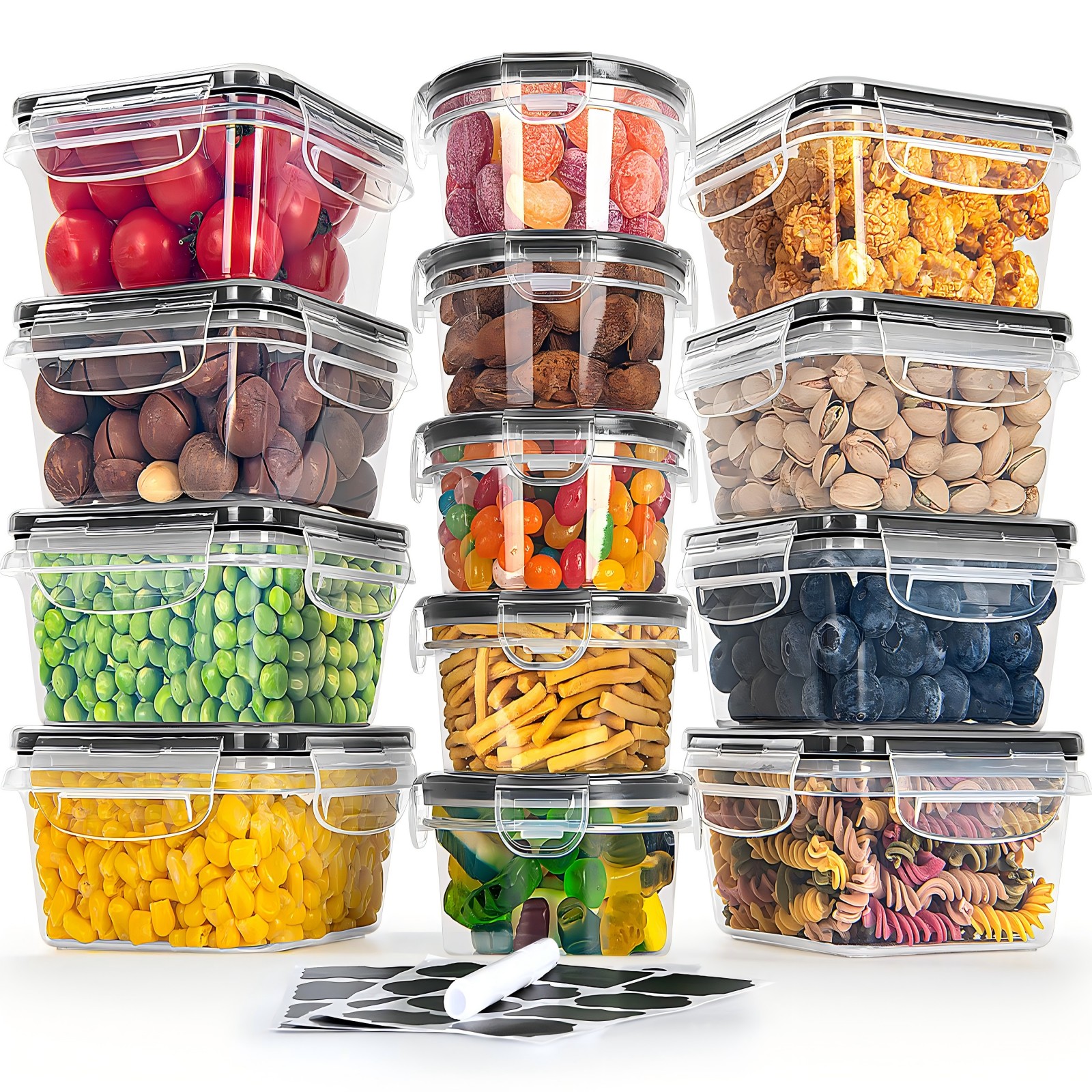 TEMU Food Storage Containers With Lids 13-piece Set Freezer Containers Airtight Storage Containers Meal Prep Boxes Round Food Box, Dishwasher
