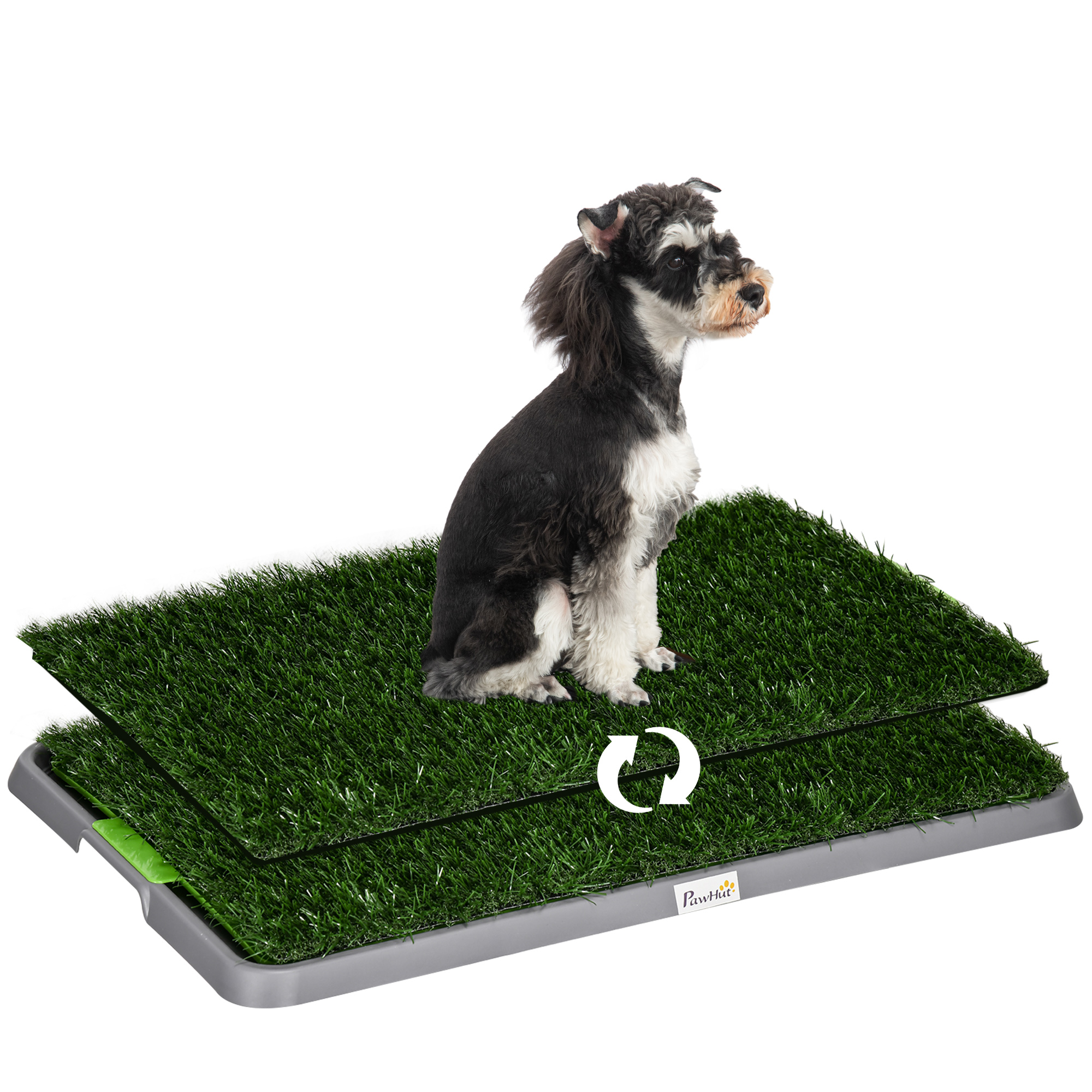 TEMU PawHut Toilette pour chien litière avec 2 tapis en gazon artificiel avec bac pour l'apprentissage de la propreté à et à l'extérieur, tapis