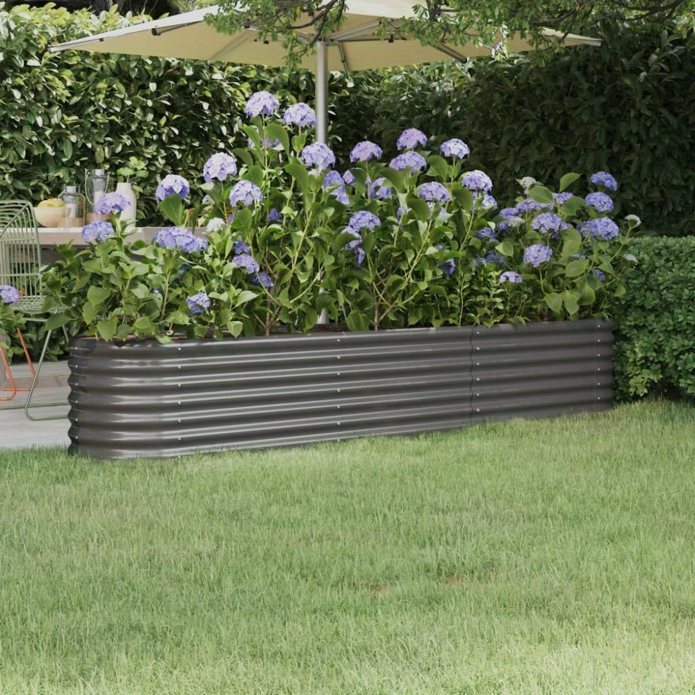 

Raised Bed Powder-coated Steel 224x40x36 Cm Gray