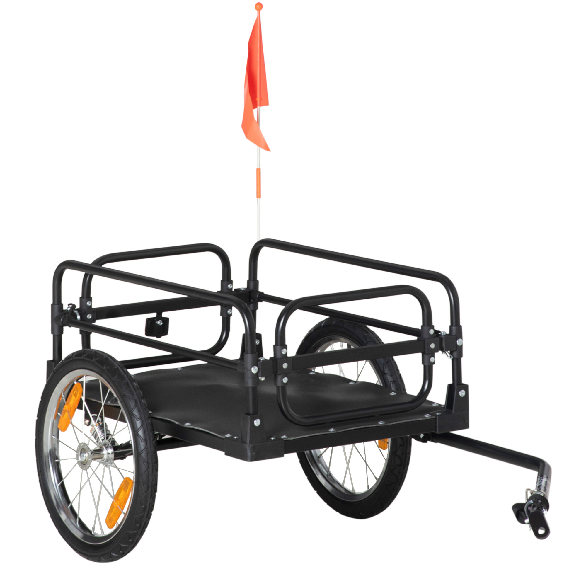 Homcom Foldable Bike Trailer In Steel With 16-inch Wheels, 40 Kg With Universal