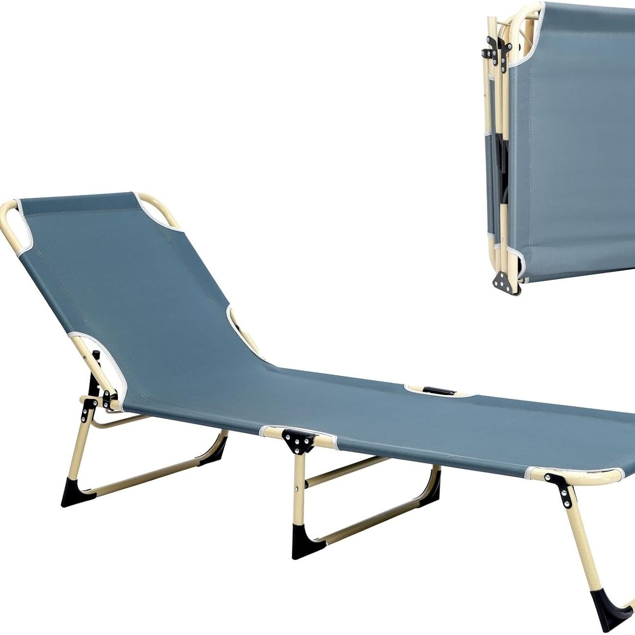 TEMU Folding Camp Bed Heavy Duty Camp Bed 4-position Adjustable Backrest For Outdoor Sleeping Hikingtravel Only Outdoor