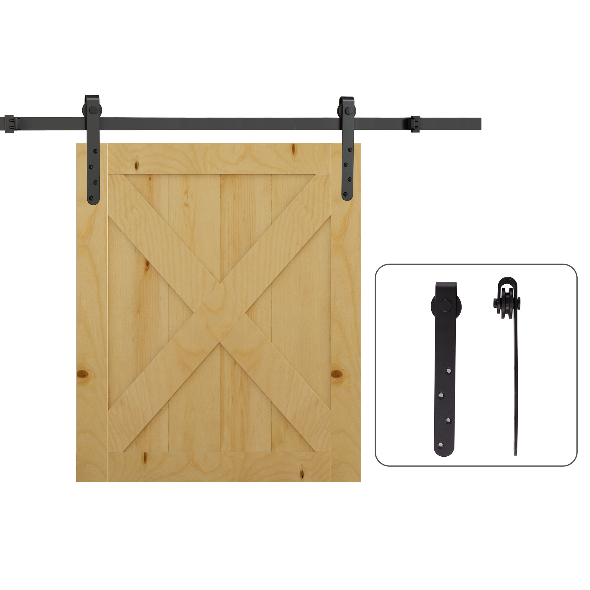 TEMU Kit de puerta corrediza HOMCOM con de deslizamiento empotrado, de de 20 a 25 mm, ancho 0,9 m, carga 20 kg, acero negro