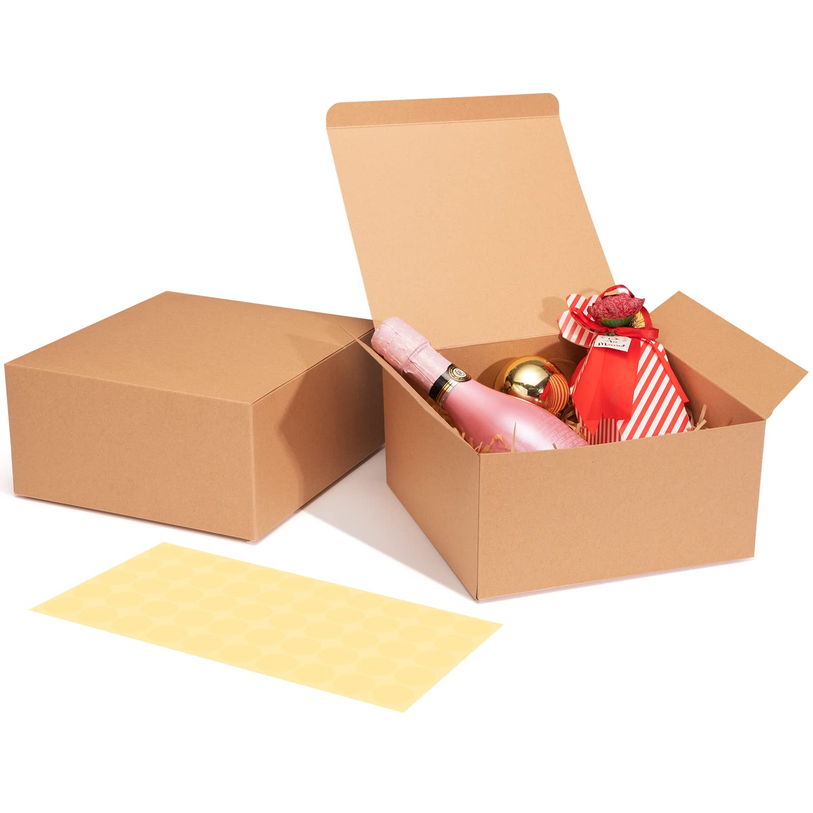 E-shop Geschenkbox großes Rechteck 20x20x10cm Weihnachtsgeschenkbox für Brautjungfern Geschenkboxen mit Deckel zum Basteln, Cupcake-Boxen (braun-12