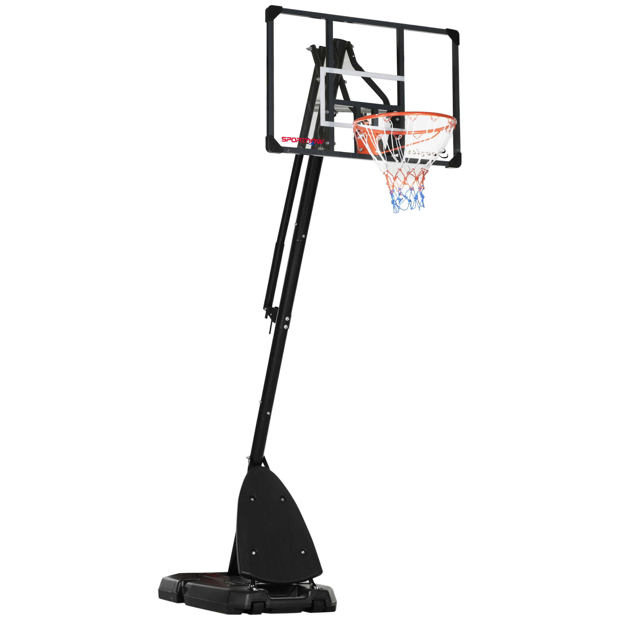 TEMU SPORTNOW Canasta de Baloncesto para Entrenamiento Deportivo Ajustable 293–350 cm, Aro con Ruedas y Base Rellenable para Exterior, 111×70,5 cm,