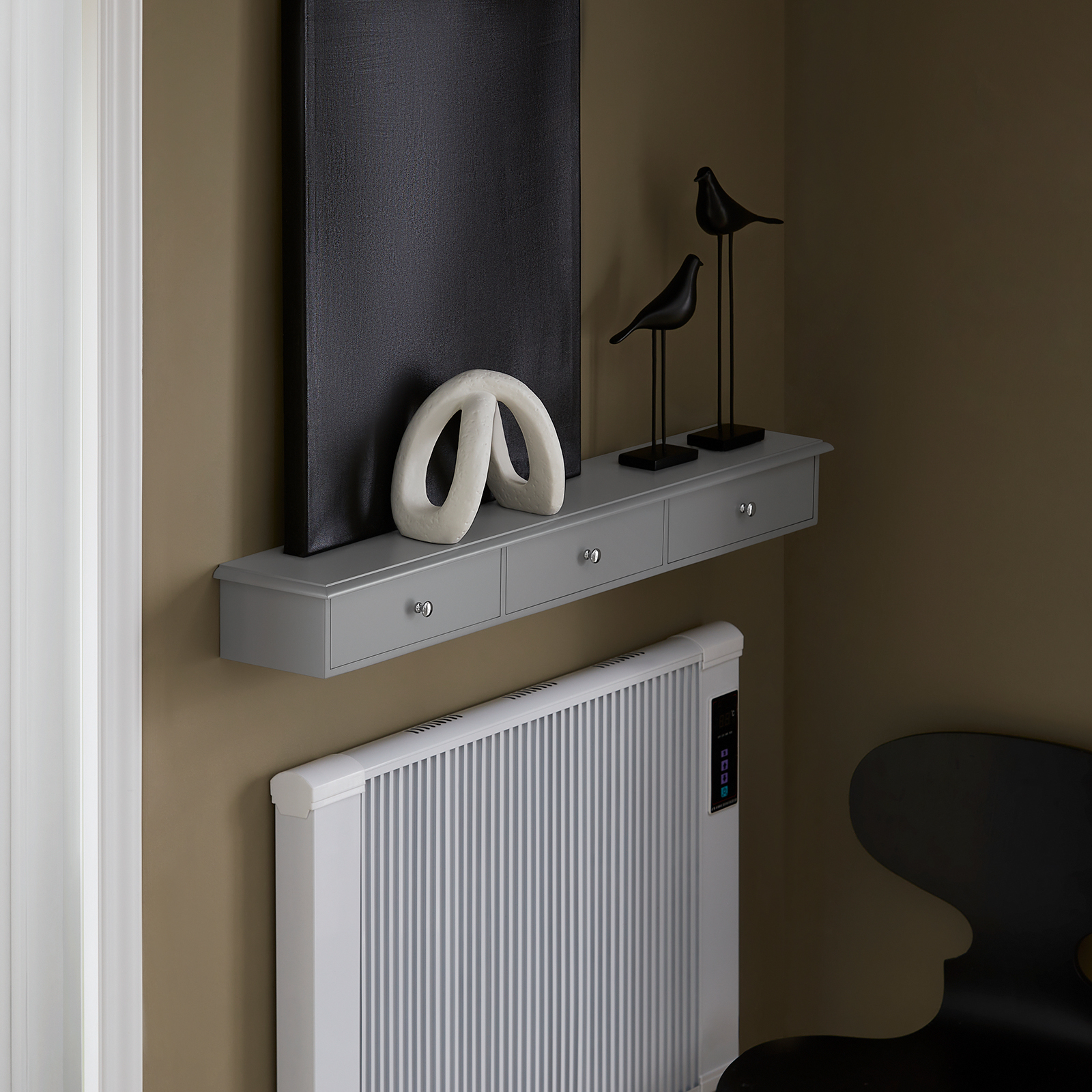TEMU Wall Cabinet Bathroom Cabinet Hanging Shelf Wall Shelf Light Gray