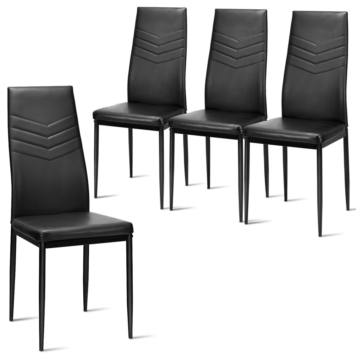 TEMU Goflame Set Of 4 Dining Chairs Padded Seat High Back Armless Accent Dining Side Chairs