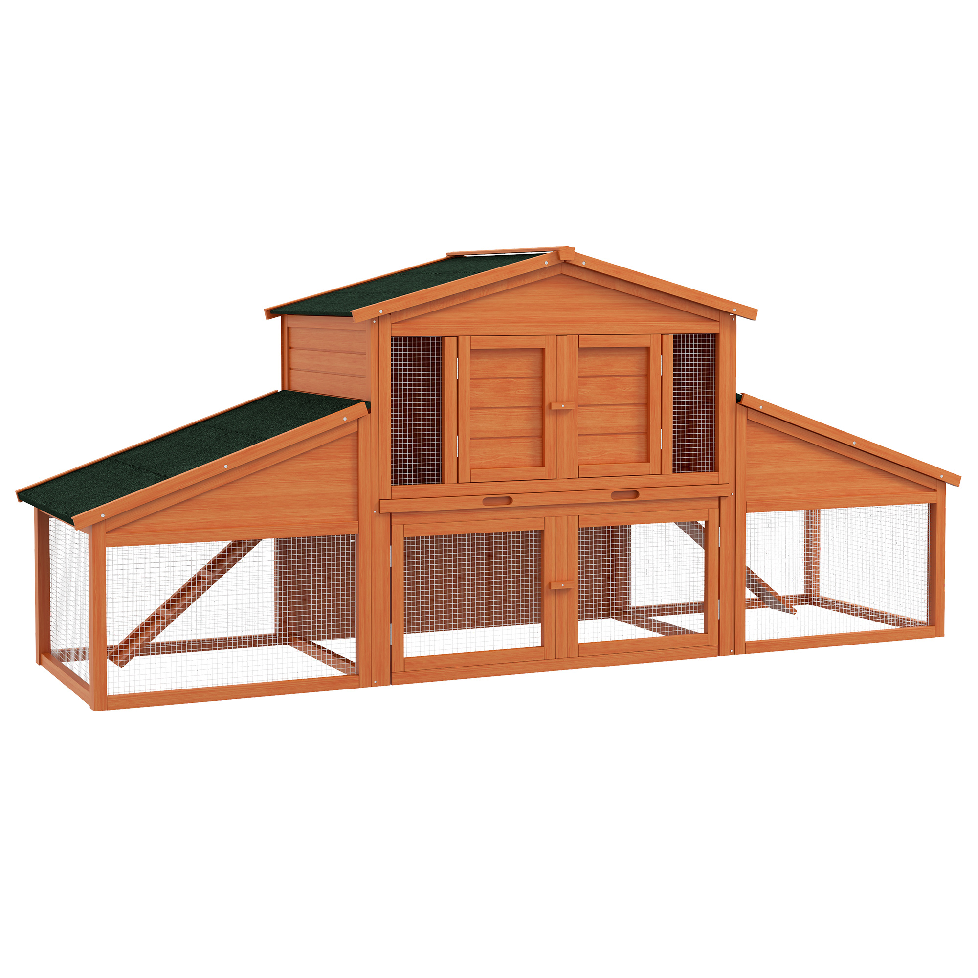 -story Rabbit Cage With 2 Drawers, 25l X 0.70l X 1h M, Solid Pine Wood