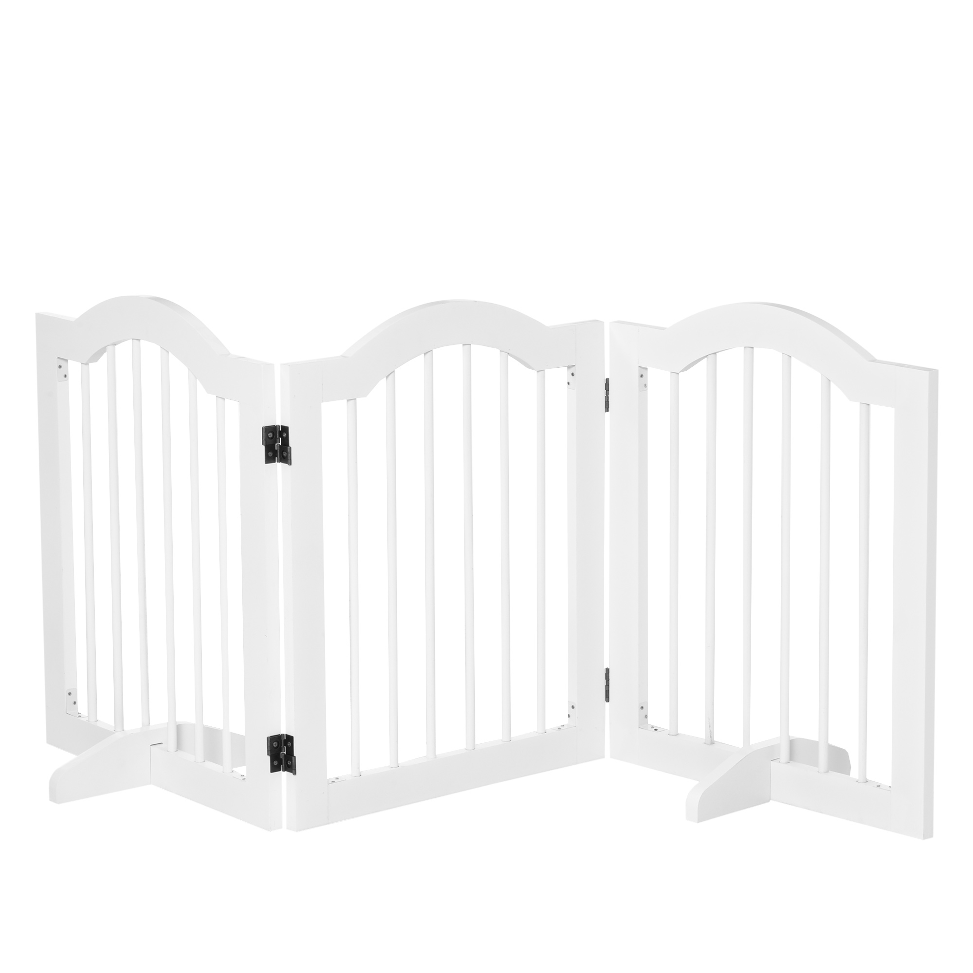 TEMU PawHut Barrière de sécurité barrière modulable pliable pour animaux de compagnie avec pied de support MDF bois 154, 5 x 61 cm blanc