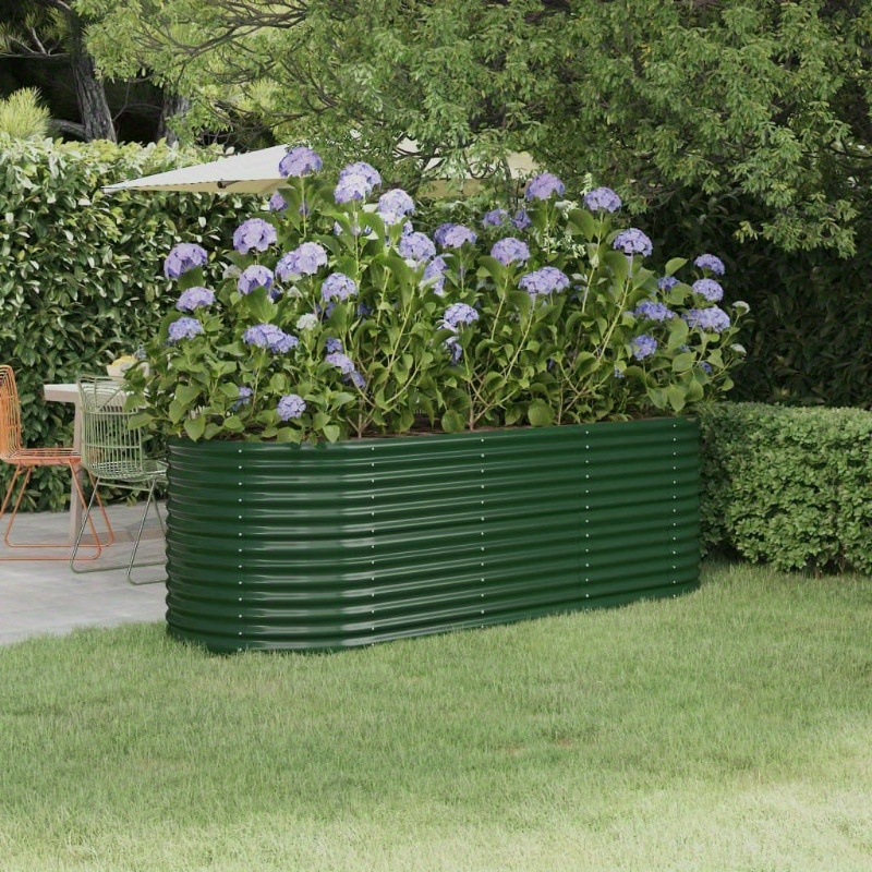 

Raised Bed Powder-coated Steel 224x80x68 Cm Green