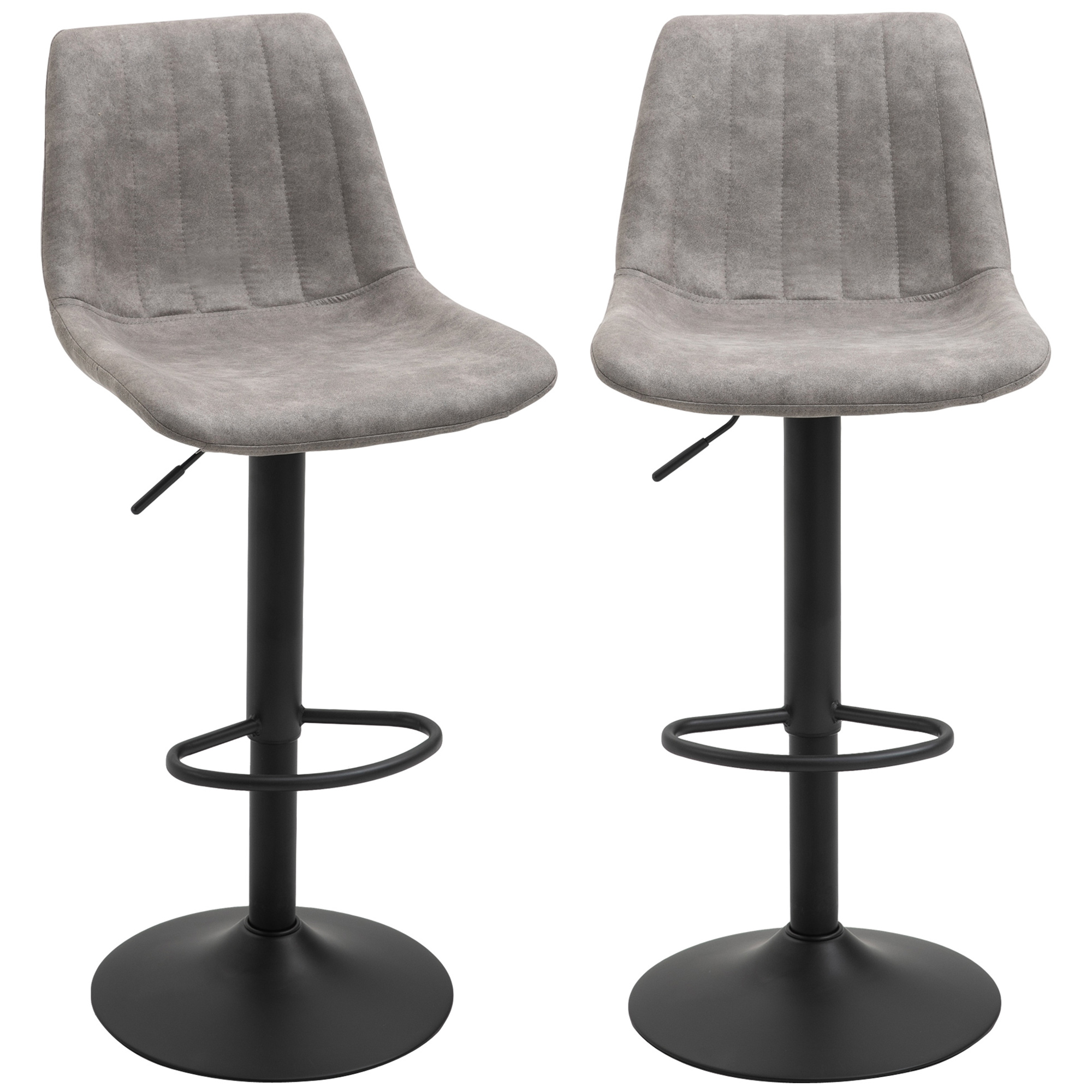 TEMU HOMCOM Lot de 2 tabourets de bar tabouret haut style vintage hauteur réglable pivotant avec -pied