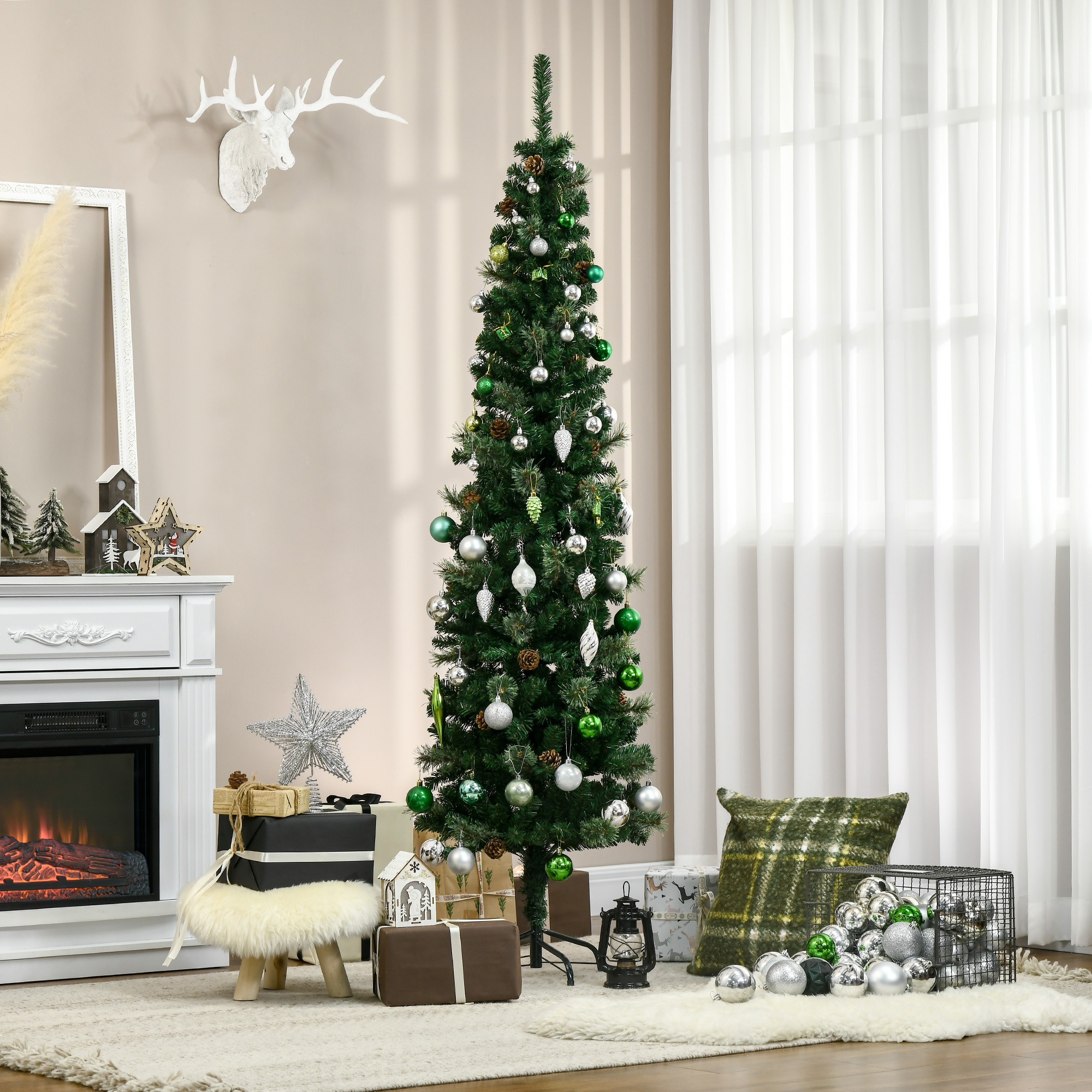 TEMU Artificial Christmas Tree 195 Cm Artificial With 556 Tips Christmas Tree Christmas Decoration . Metal Stand For Indoor