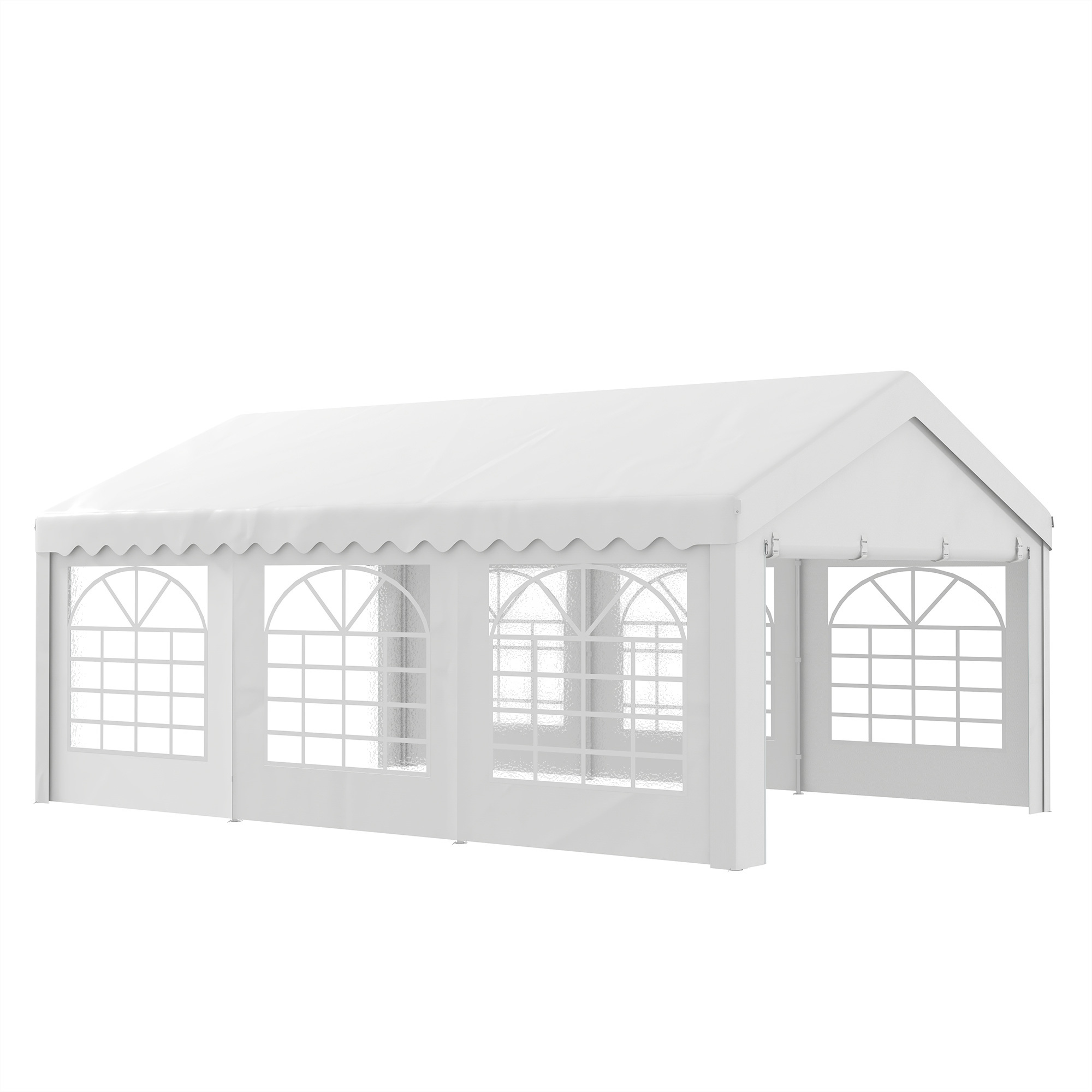 Outsunny Tent Gazebo Pergola 4-sided Panel Windows Anti-uv For White Steel Pe
