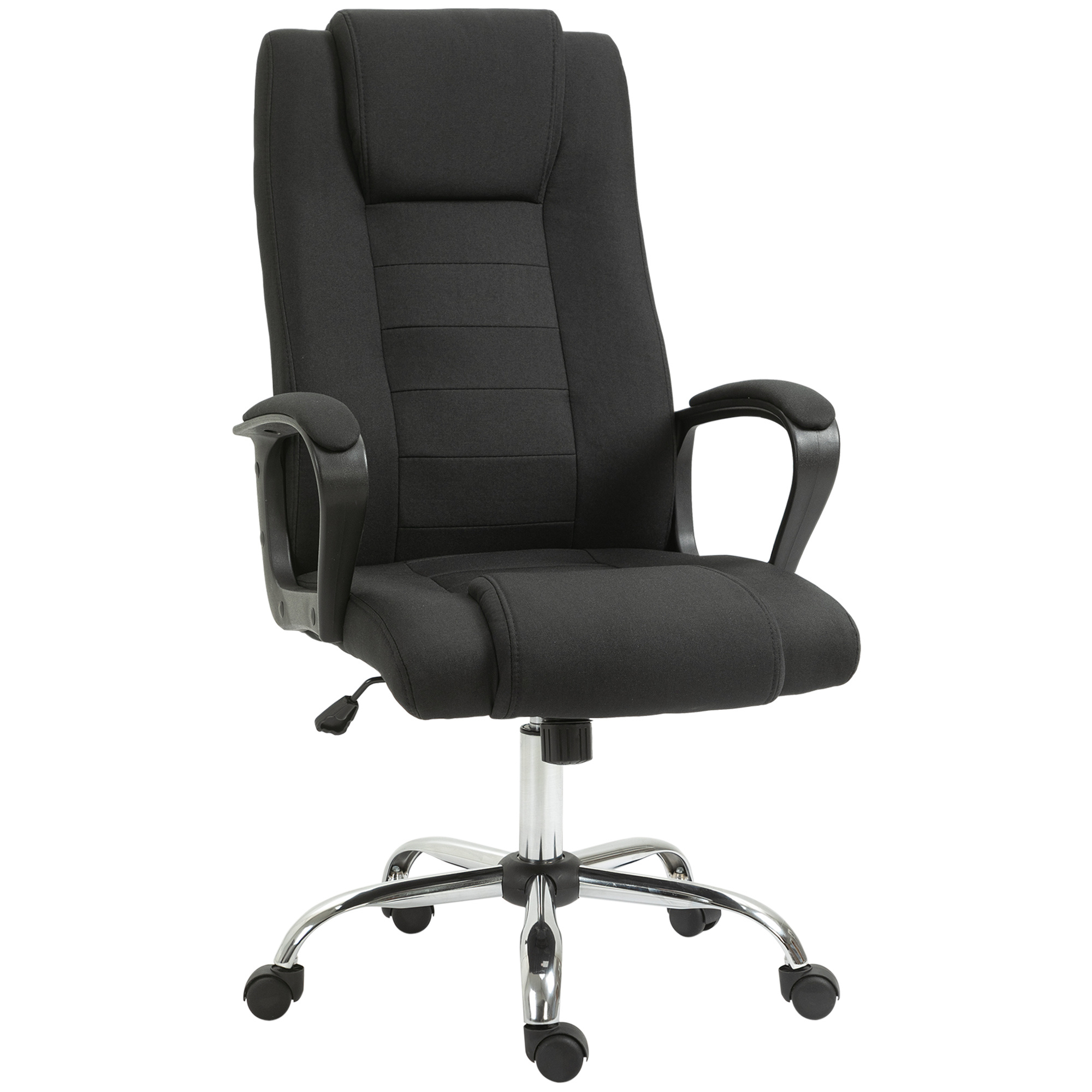 TEMU HOMCOM HOMCOM Fauteuildebureau à rouletteschaisemanager ergonomique pivotantehauteur réglable lin noir