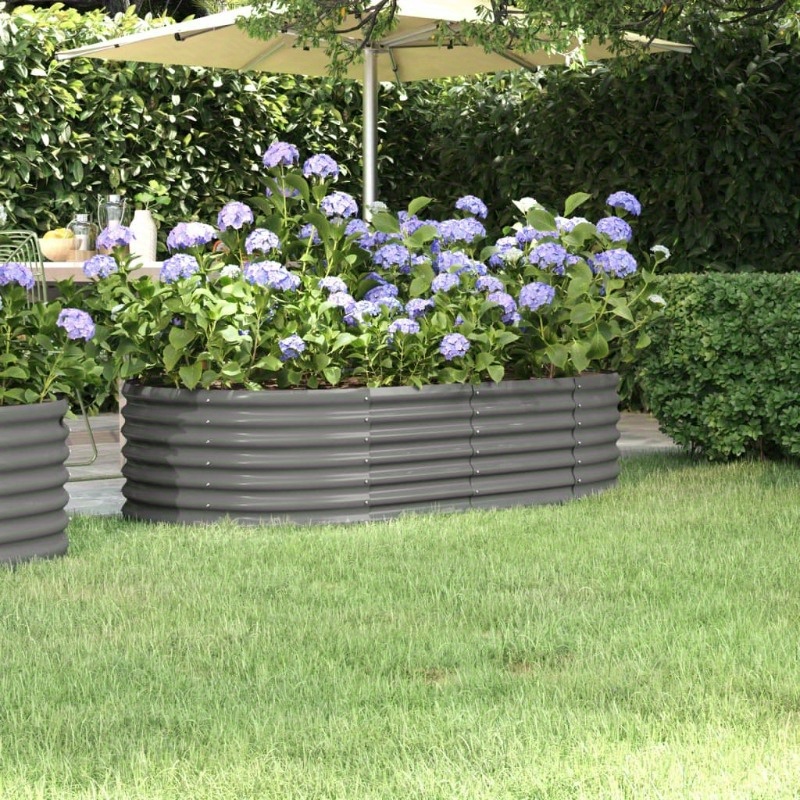 

Raised Bed Powder-coated Steel 152x80x36 Cm Gray